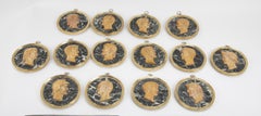 Set of Fourteen 19th Century Marble Profile Portraits of Roman Emperors