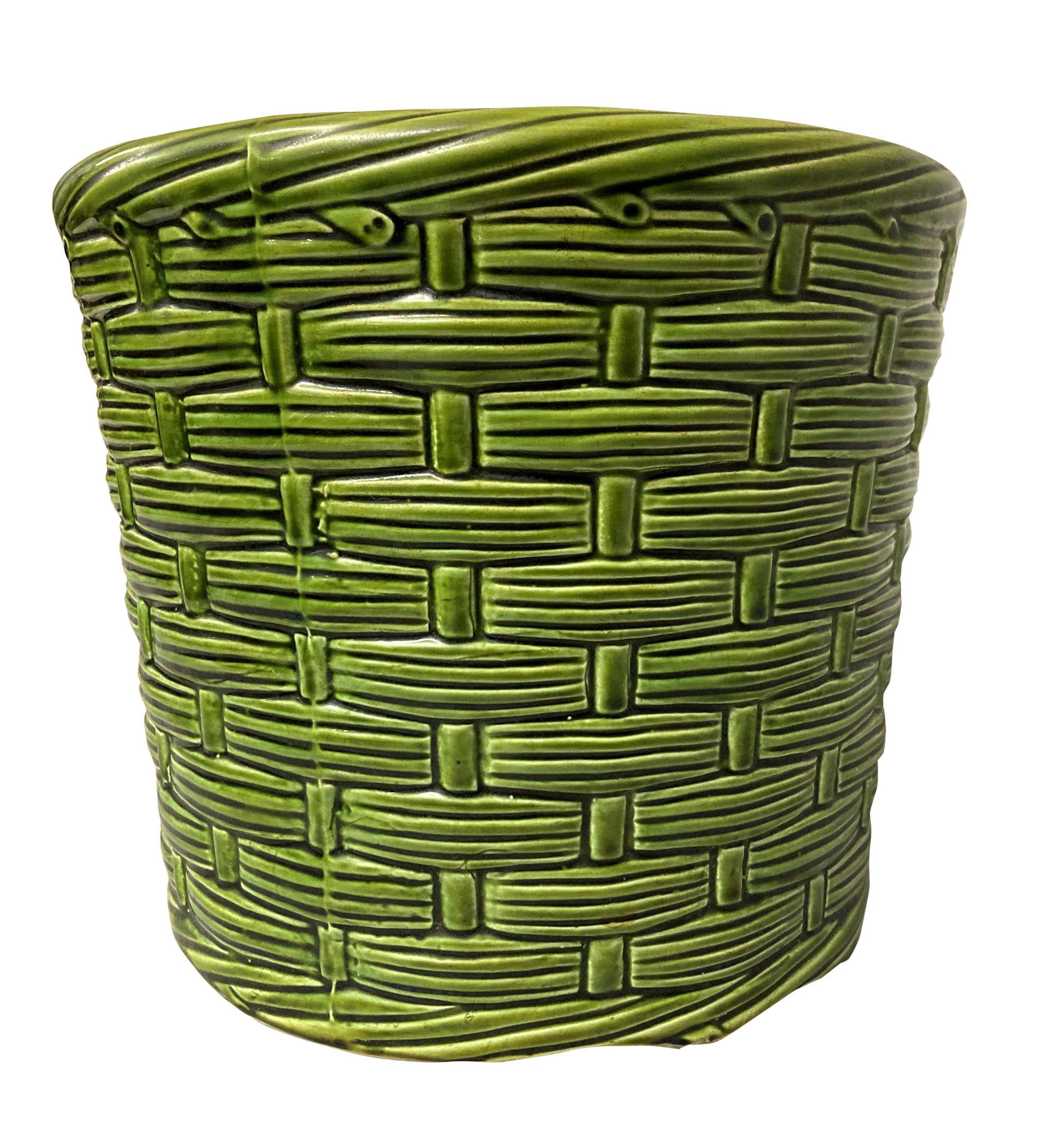 Fin du XIXe siècle Ensemble de quatorze carats anglais Bretby & Other Cache Pot vert émeraude