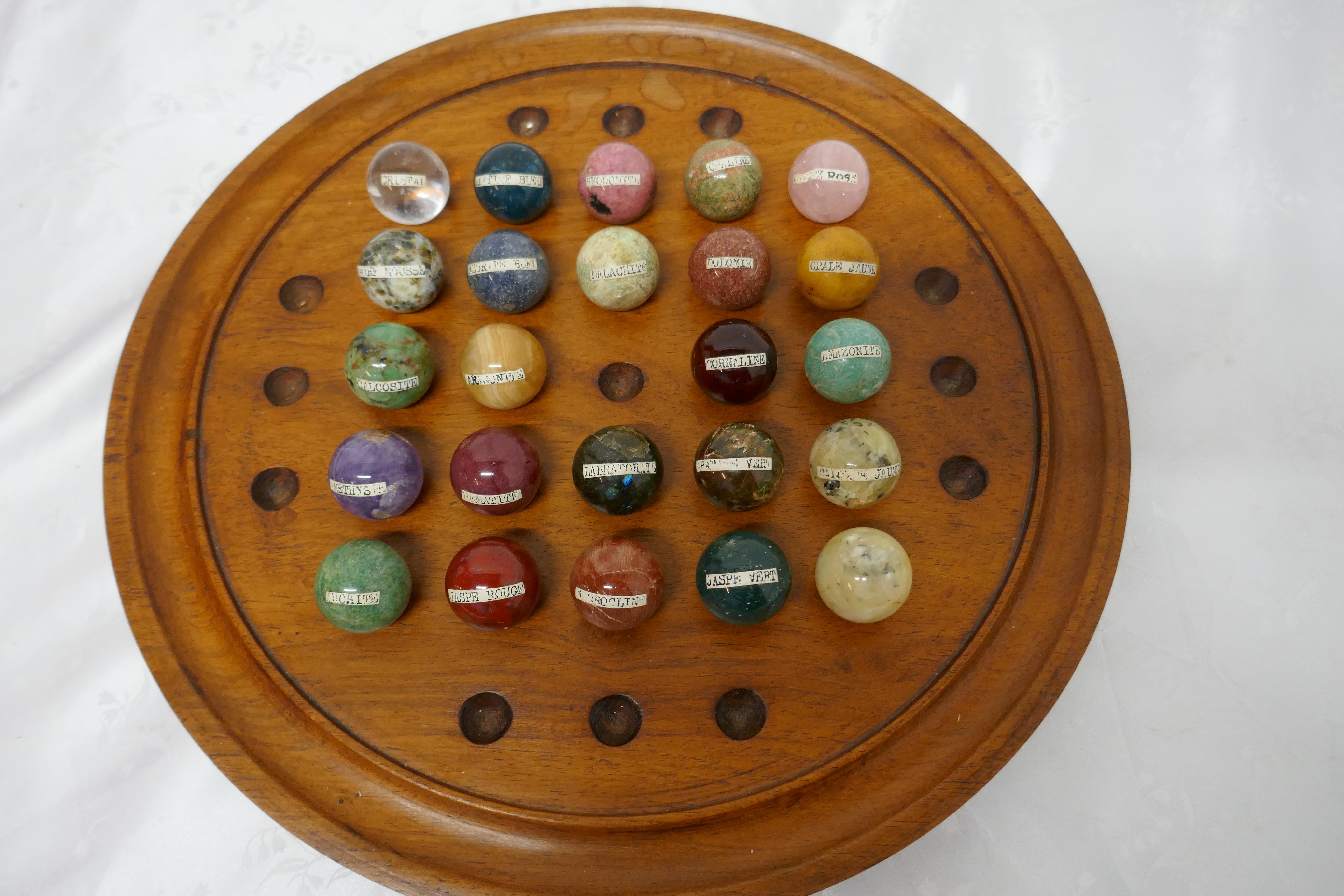 Set of French Marble Orbs on a Turned Solitaire Board 4