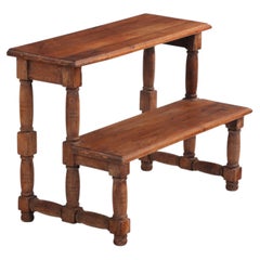 A Set of French Oak Library Steps, C. 1890.