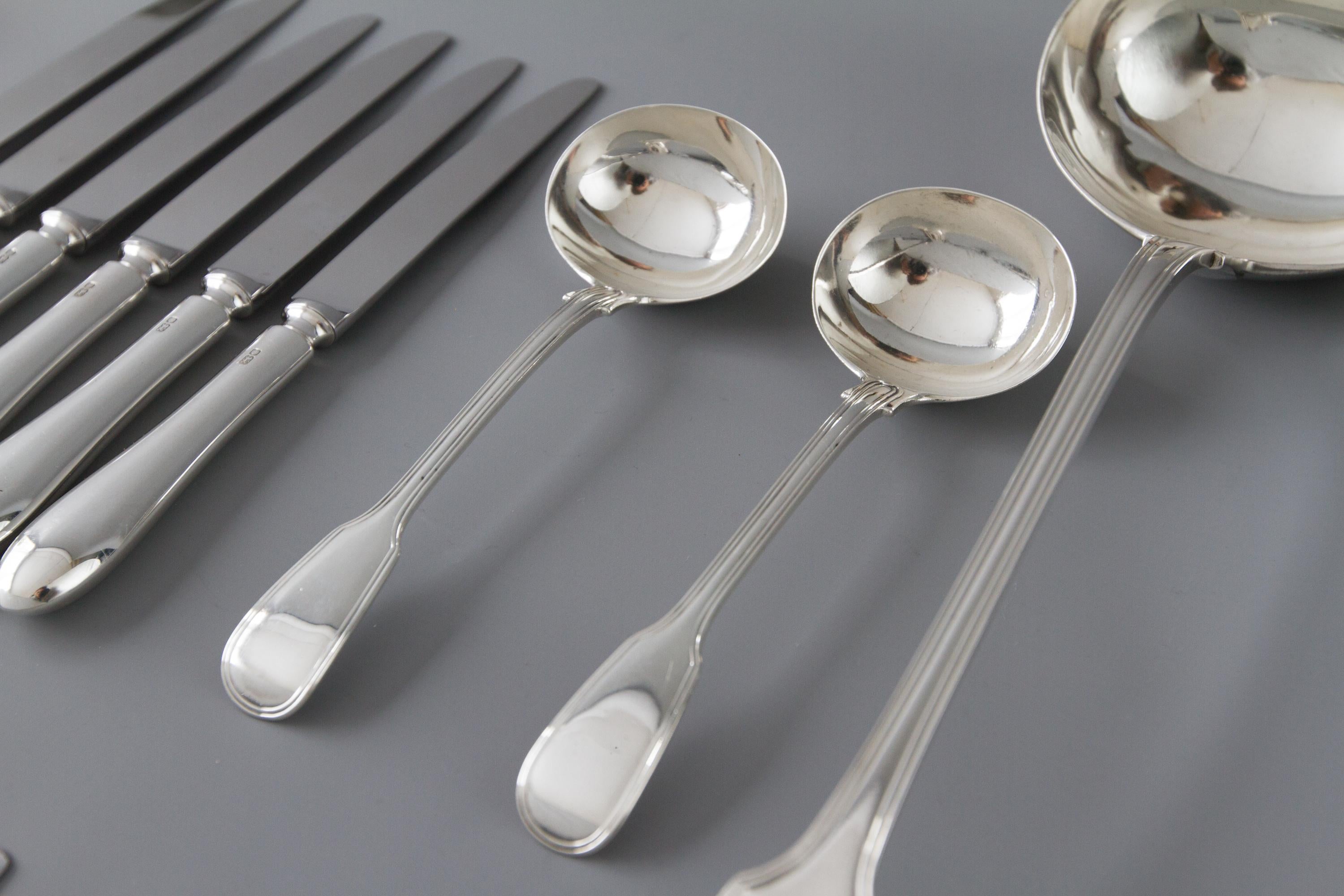 Set of Georgian/Victorian Silver Cutlery for Six For Sale 1