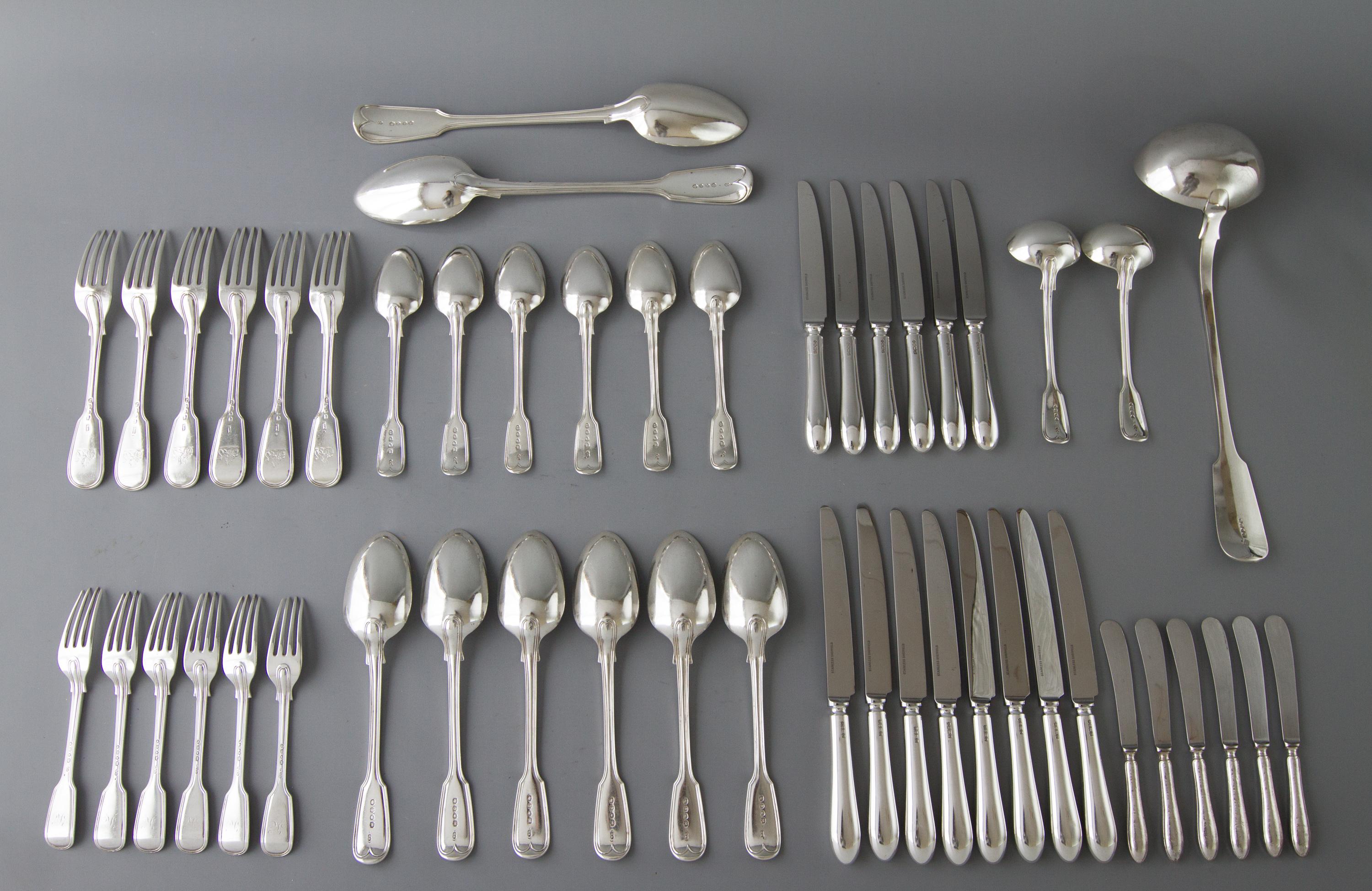 Set of Georgian/Victorian Silver Cutlery for Six For Sale 2