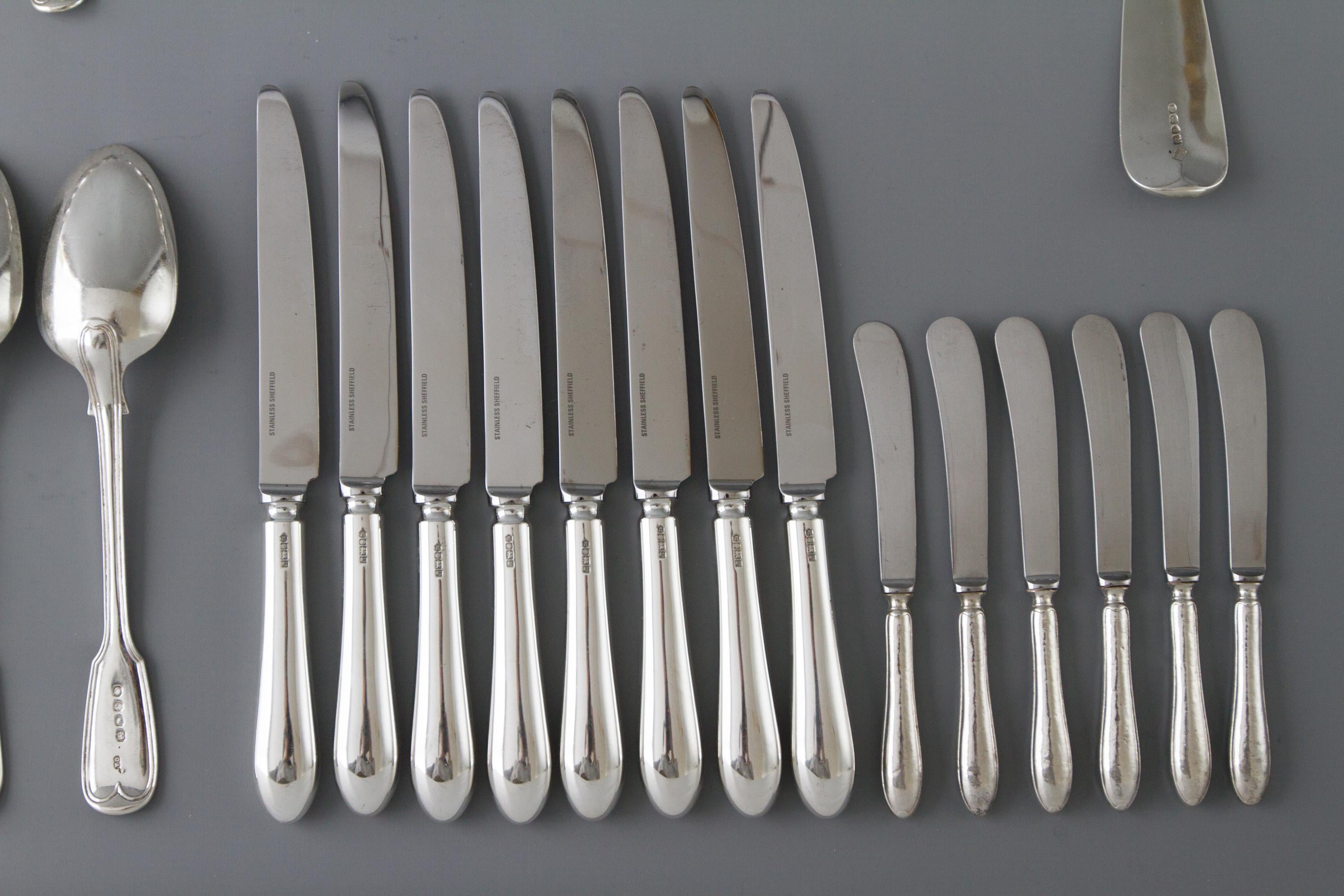 Set of Georgian/Victorian Silver Cutlery for Six For Sale 8