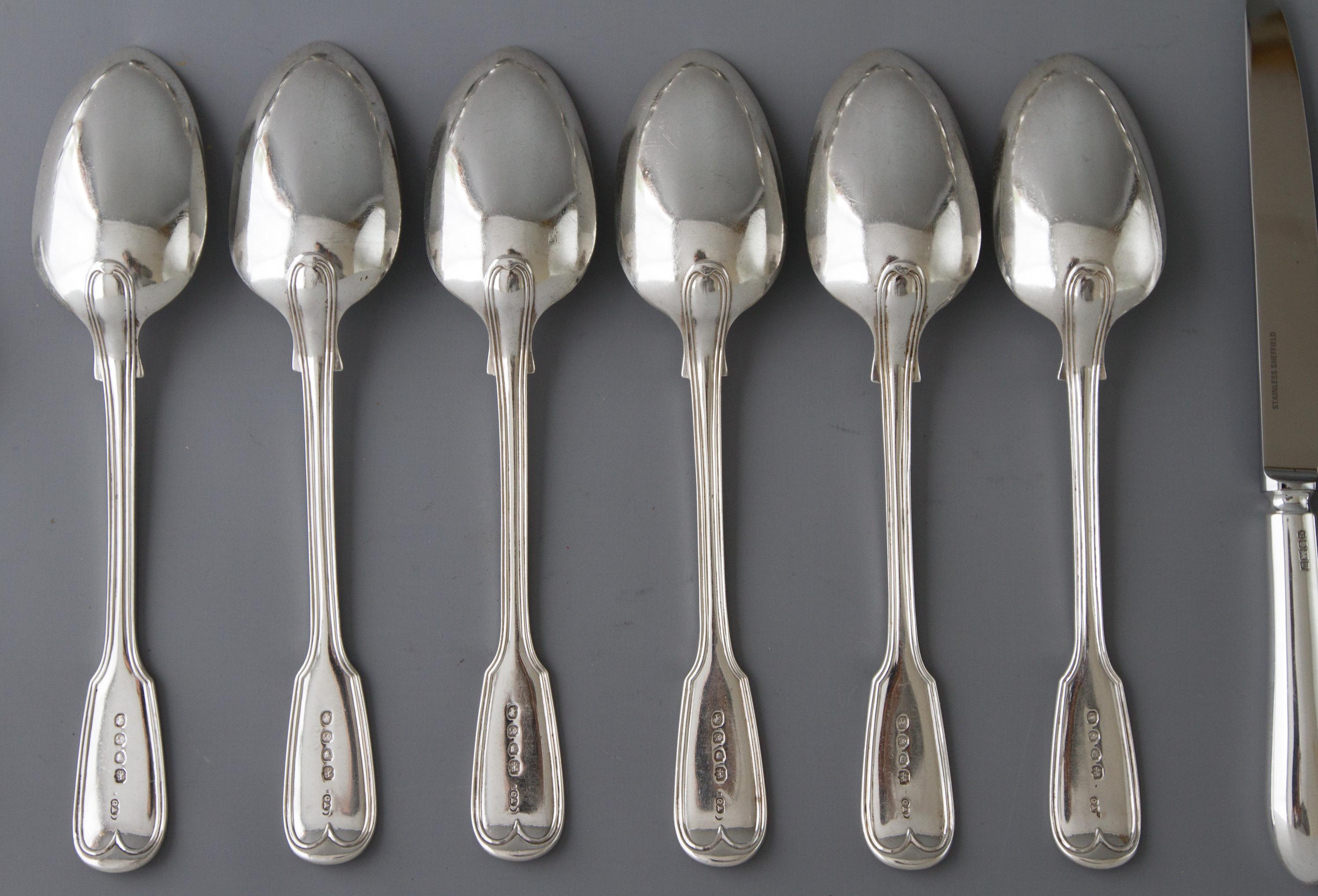 Set of Georgian/Victorian Silver Cutlery for Six For Sale 5