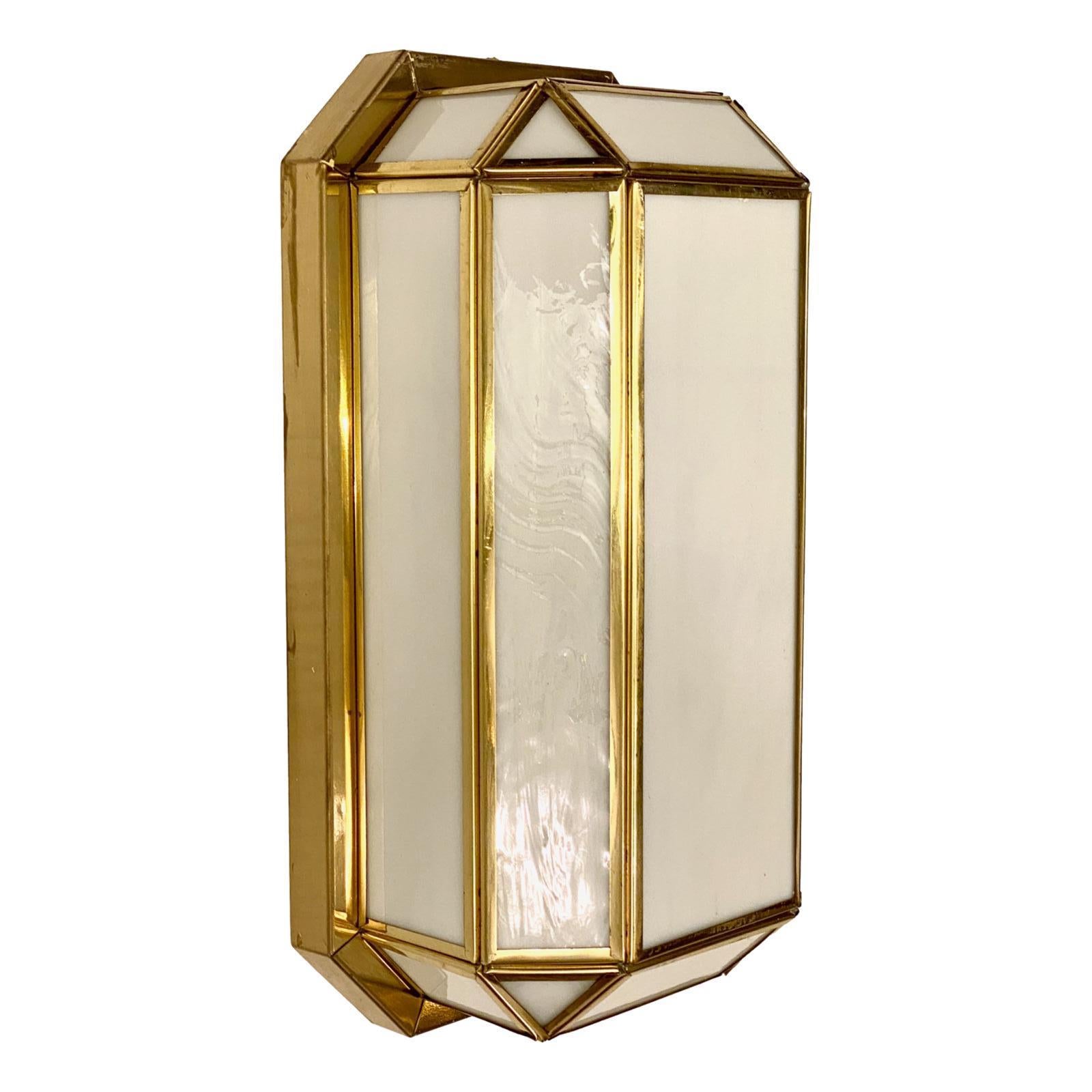 Set of Gilt Sconces with Glass Insets, Sold Per Pair In Good Condition For Sale In New York, NY
