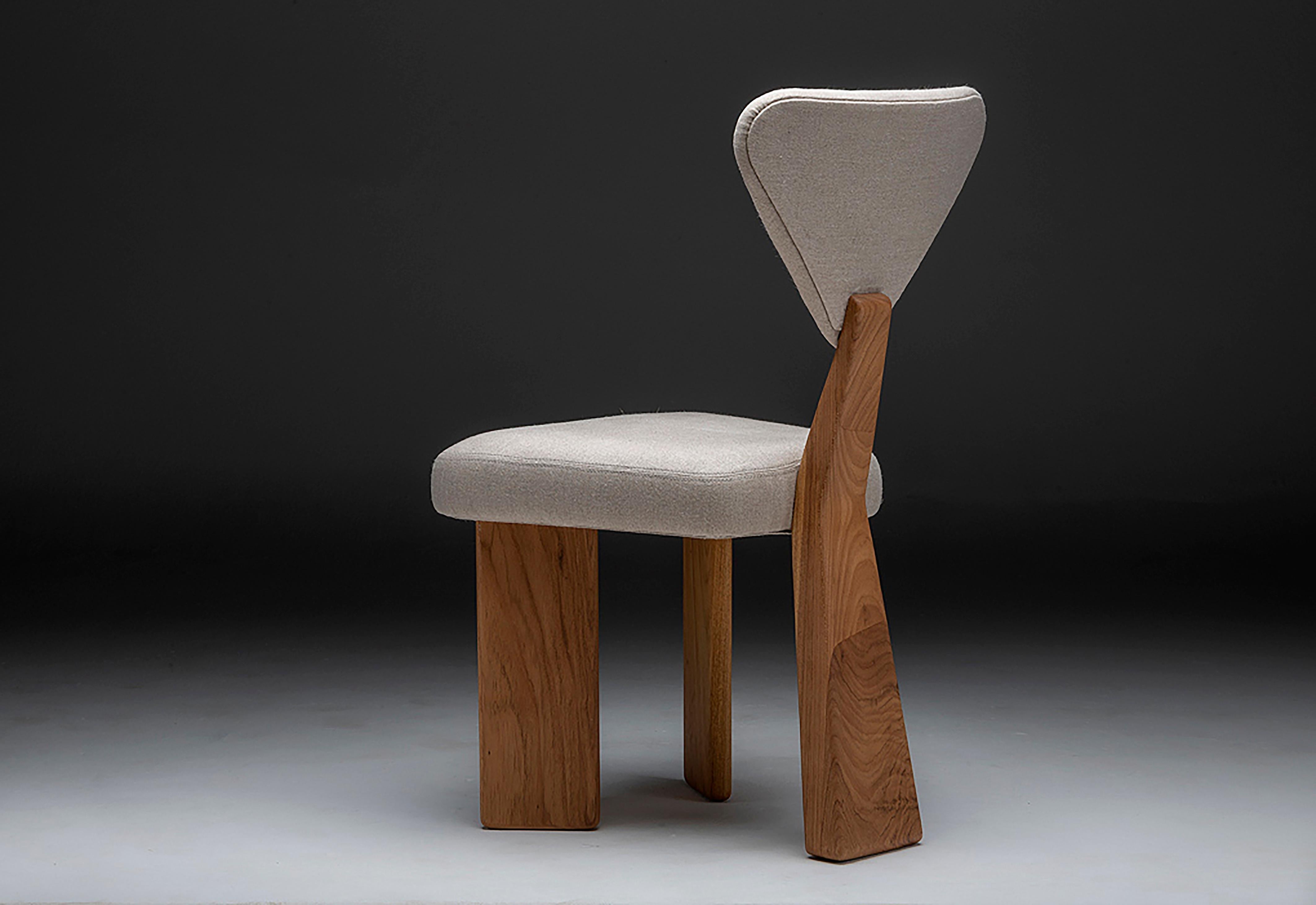 A set of  Giraffe Chair in Solid Brazilian Walnut Wood by Juliana Vasconcellos 5