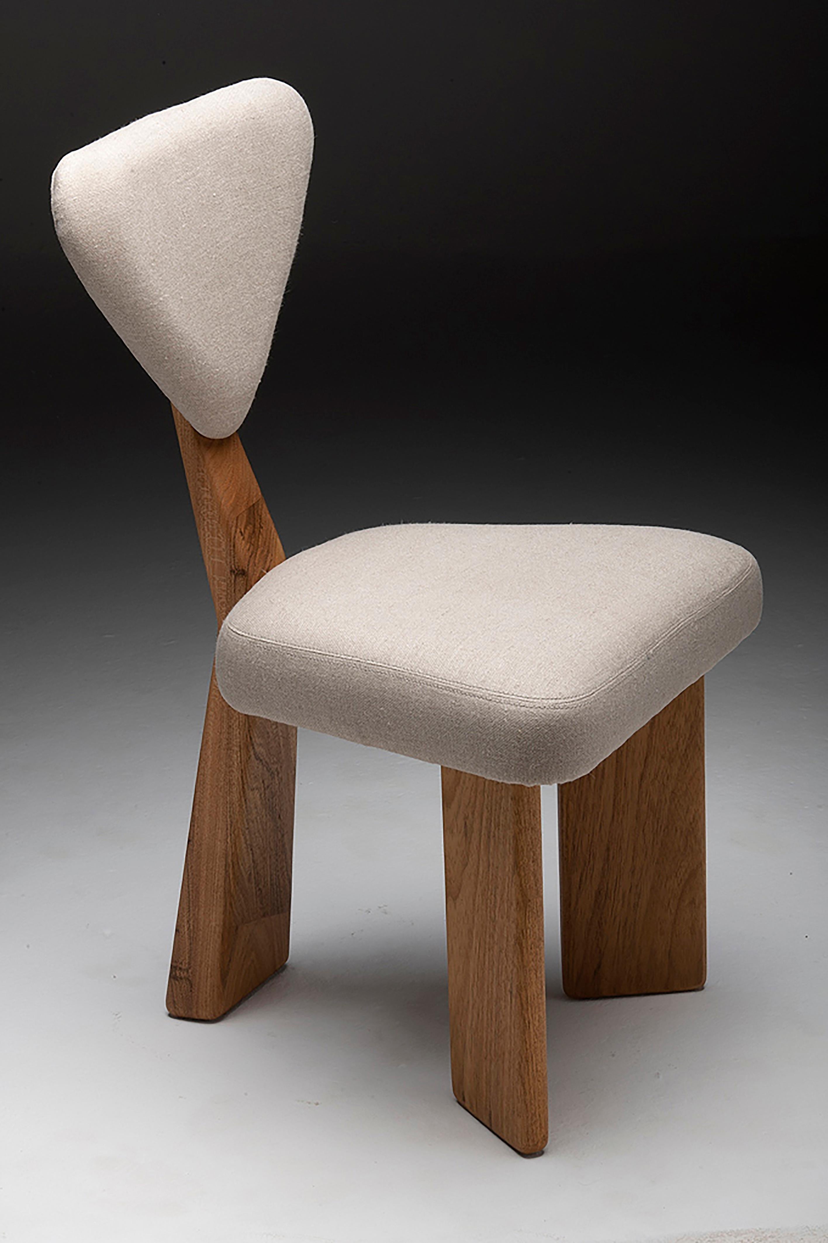 A set of  Giraffe Chair in Solid Brazilian Walnut Wood by Juliana Vasconcellos 11