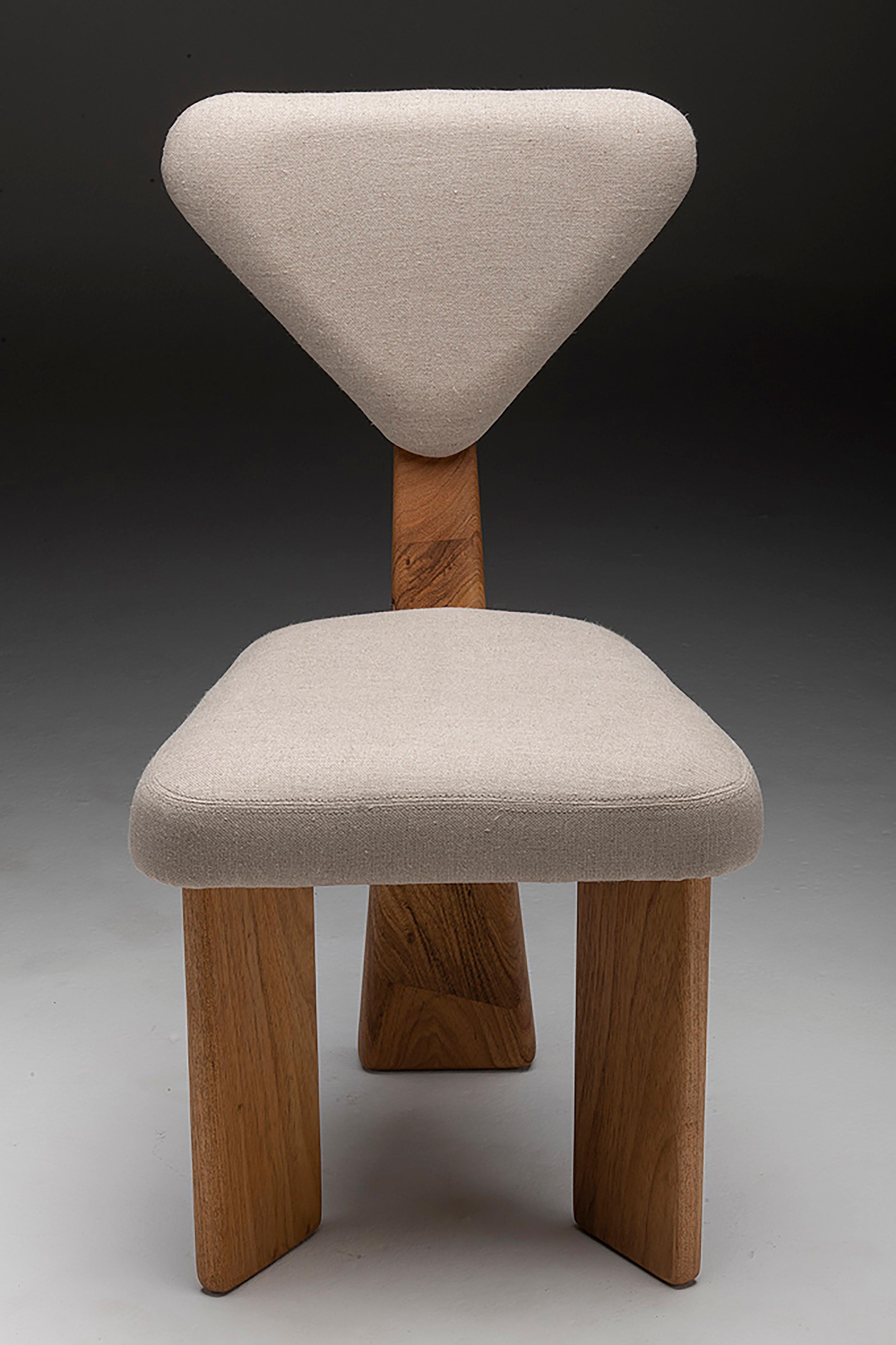 A set of  Giraffe Chair in Solid Brazilian Walnut Wood by Juliana Vasconcellos 12