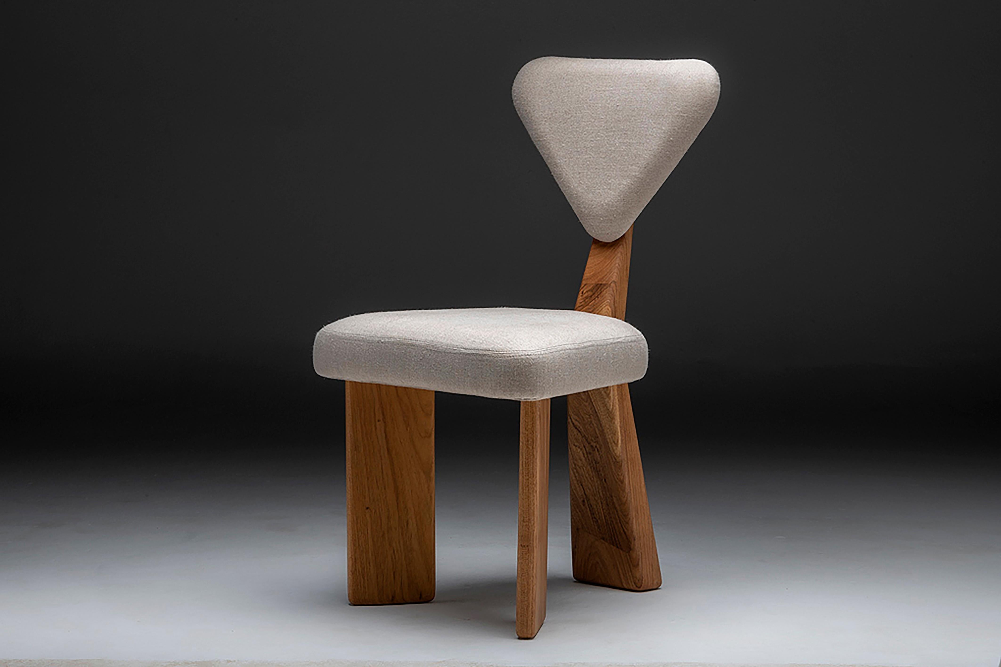 A set of  Giraffe Chair in Solid Brazilian Walnut Wood by Juliana Vasconcellos 3