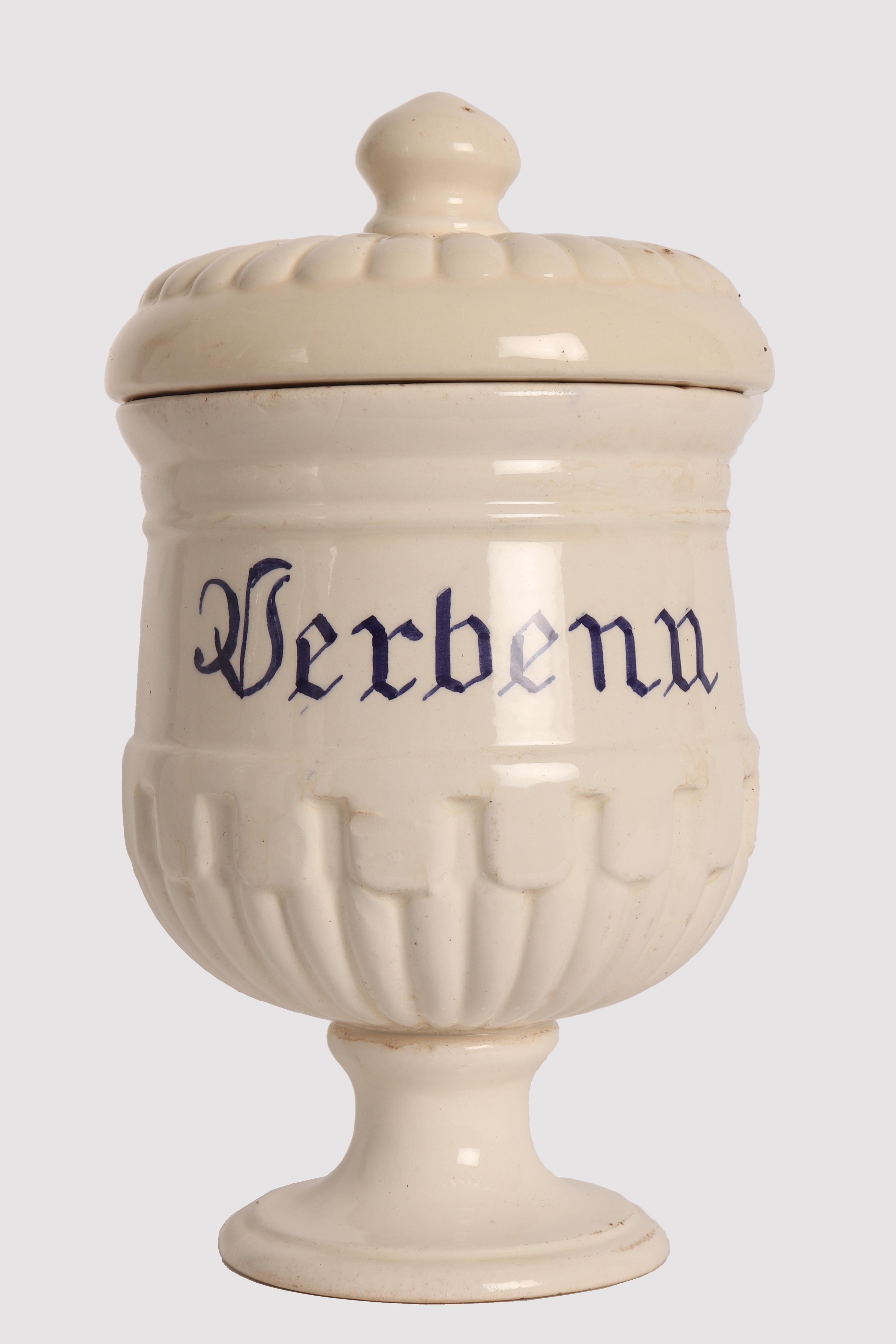 19th Century Set of Herbalist Pharmacy Ceramic Jars, Italy 1890 For Sale