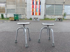 A set of industrial adjustable Danish metal chairs from the 1960´s