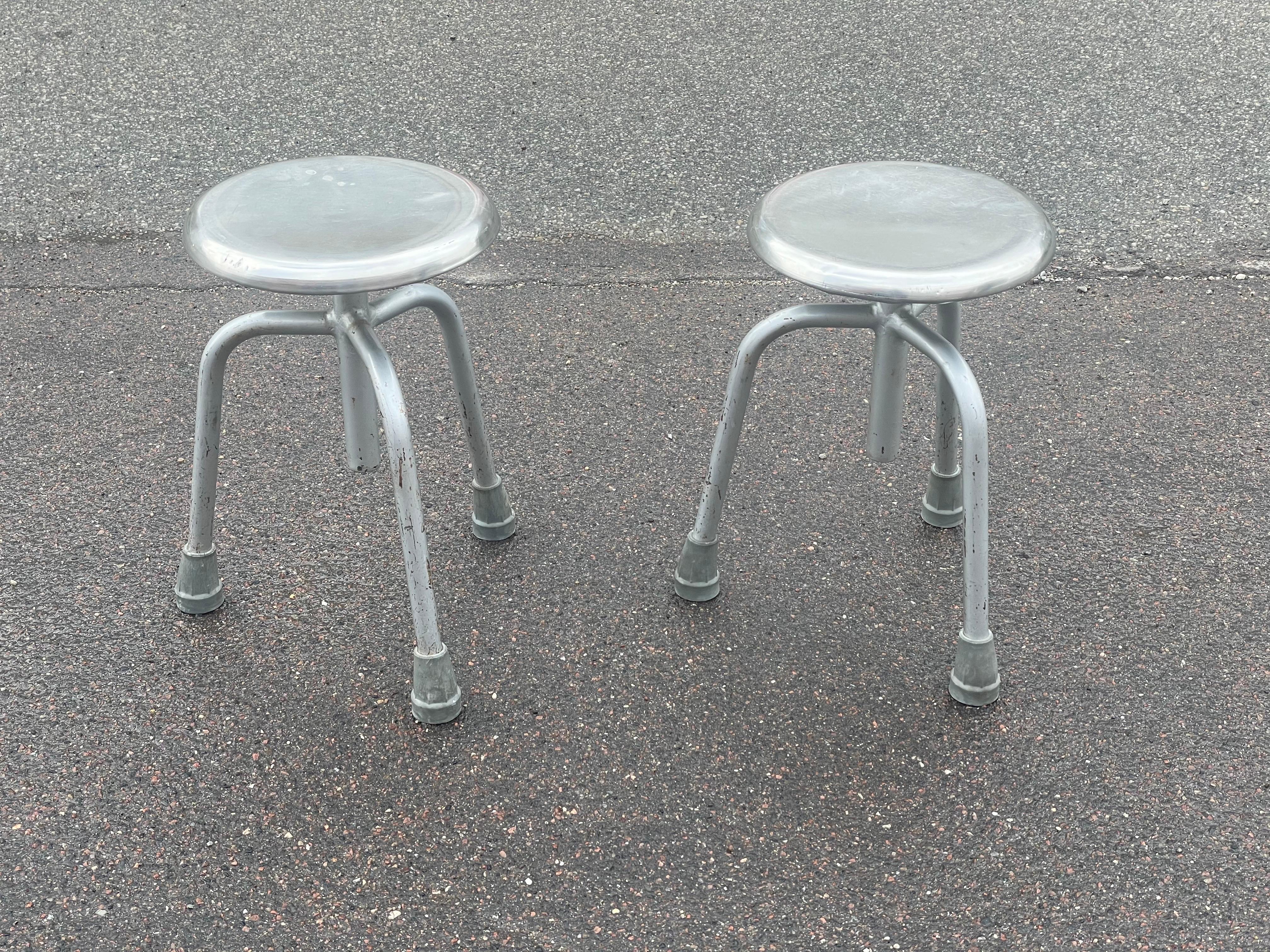 Metallo Un set di sedie industriali regolabili in metallo danese degli anni '60 in vendita