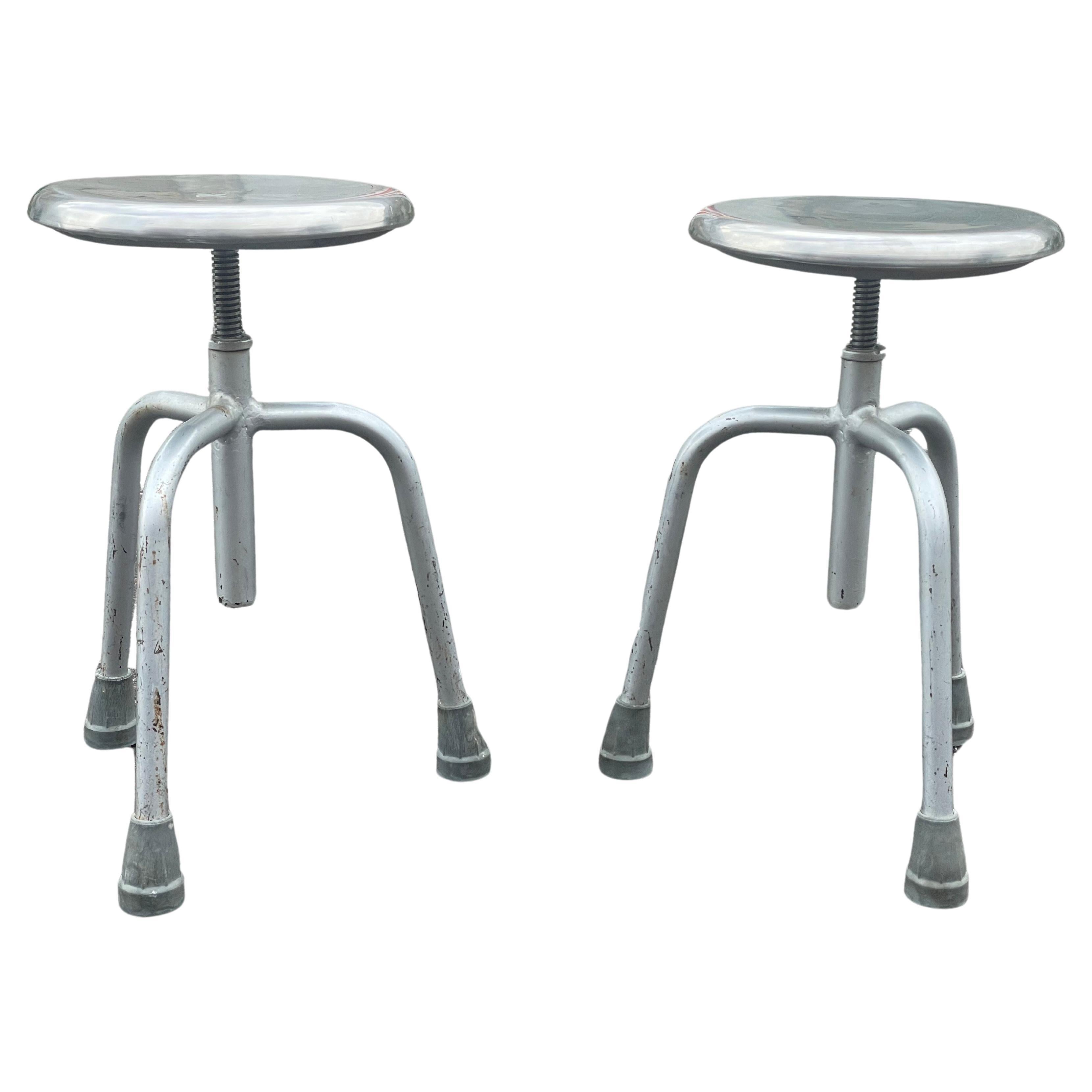 A set of industrial adjustable Danish metal chairs from the 1960´s