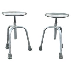 A set of industrial adjustable Danish metal chairs from the 1960´s