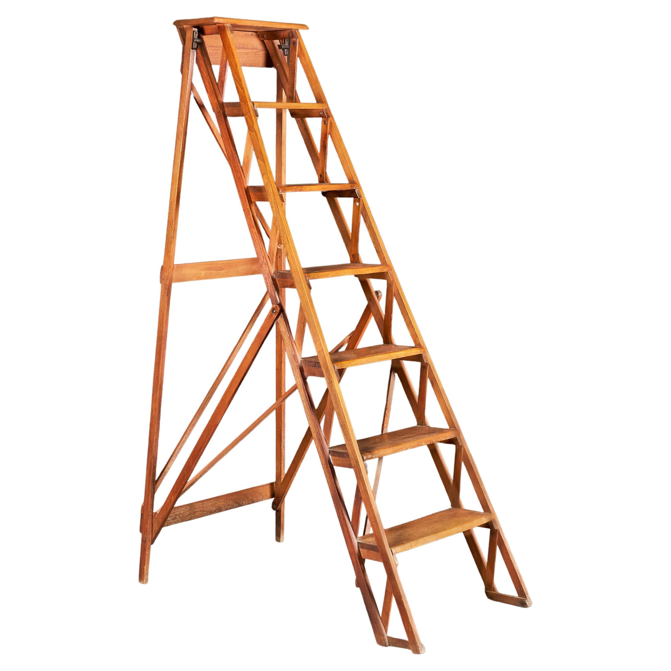 17th Century Italian Walnut Library Steps Baroque Ladder Rocchetto Style at 1stDibs