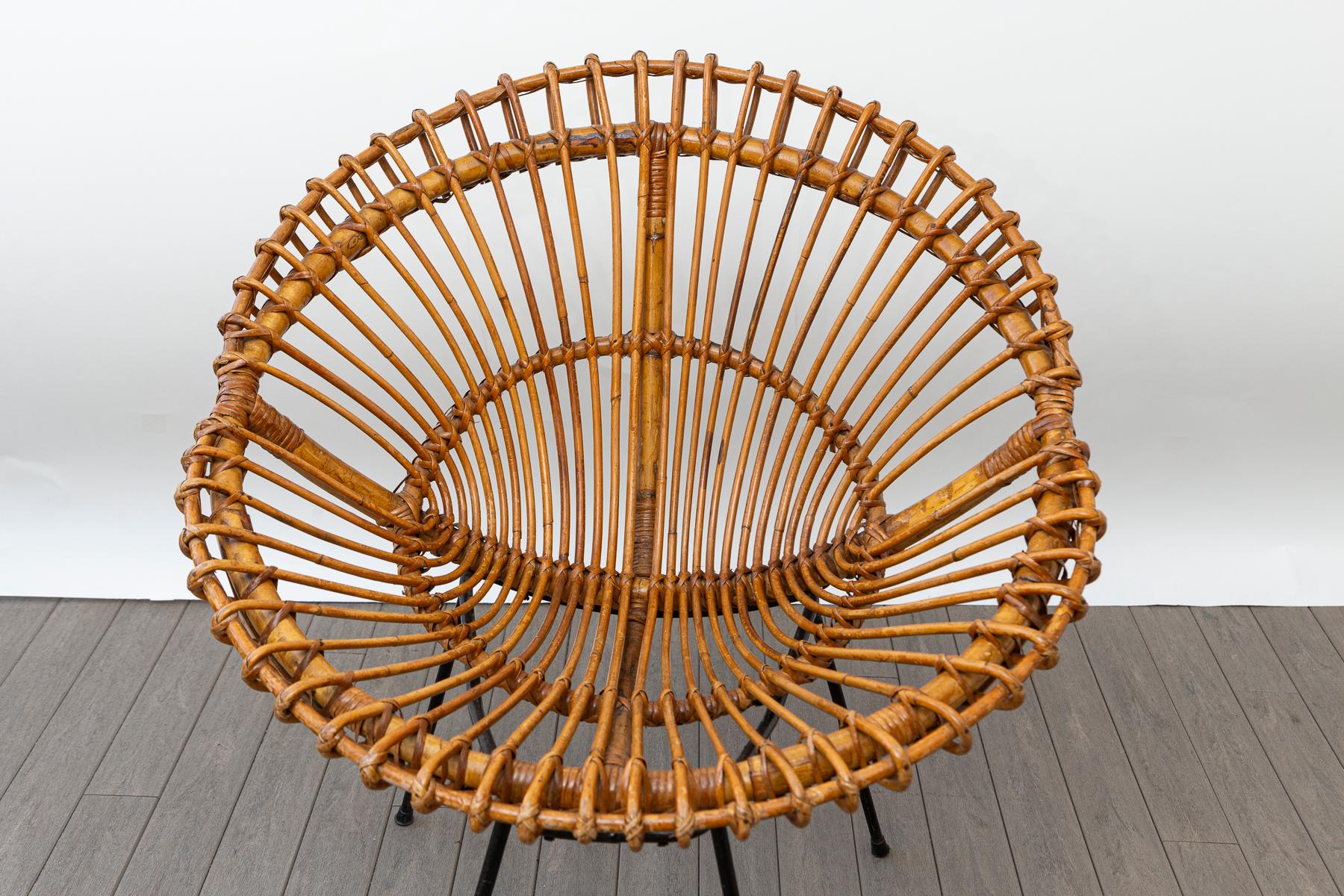 Mid-Century Modern Ensemble de chaises et tables italiennes en bambou du milieu du siècle dernier en vente