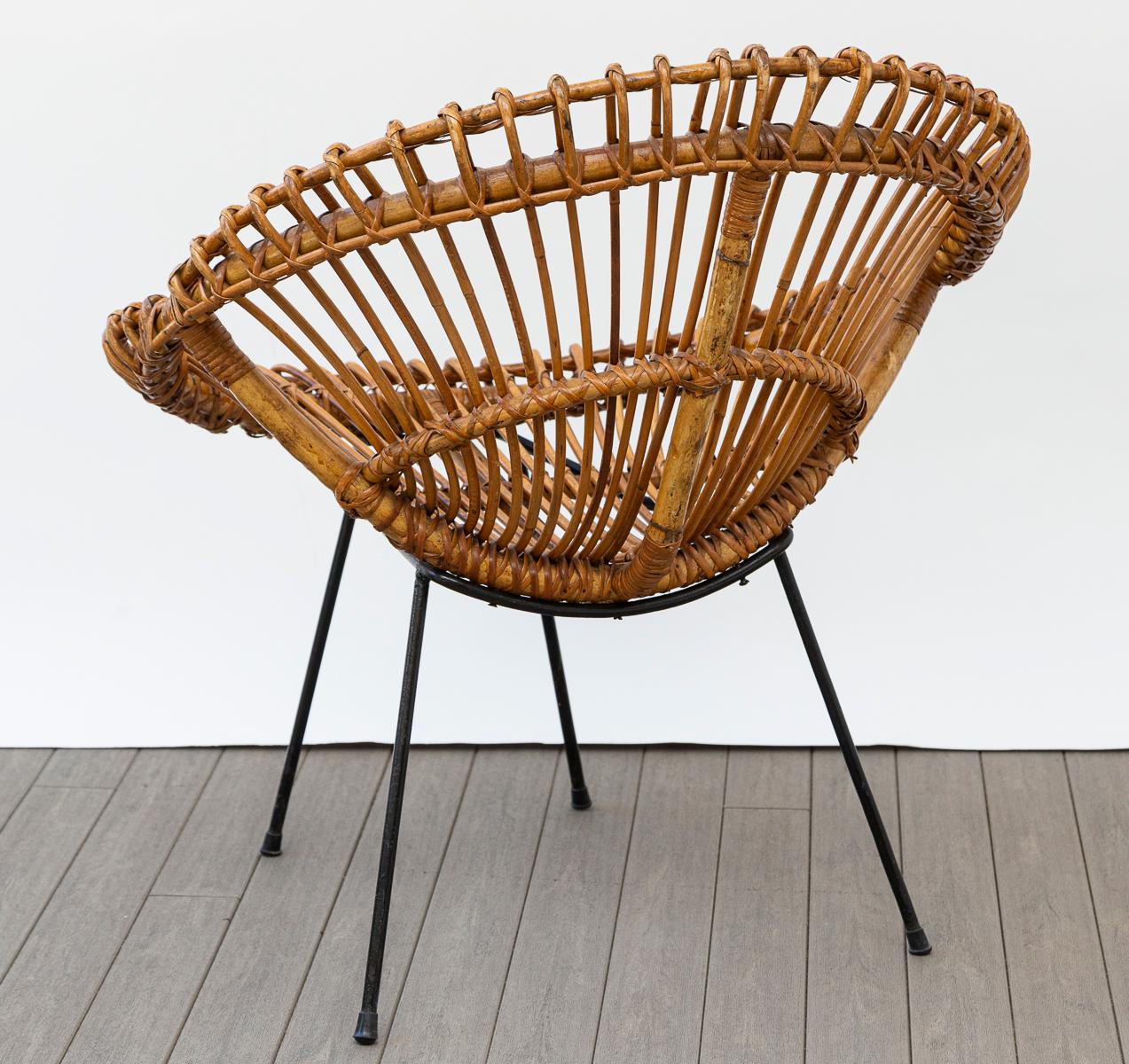 Ensemble de chaises et tables italiennes en bambou du milieu du siècle dernier en vente 1