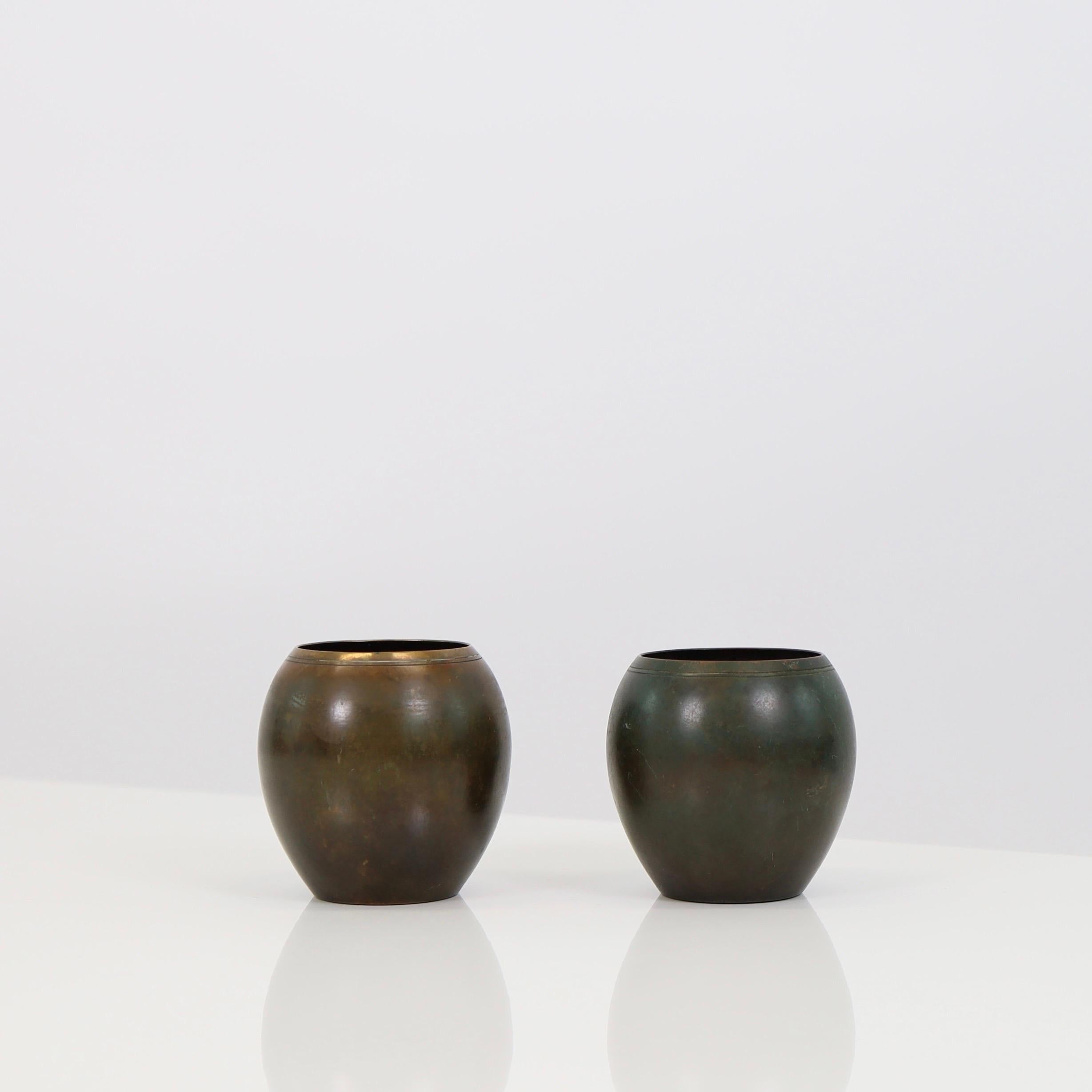 A set of Just Andersen bronze vases, 1930s, Denmark For Sale 3