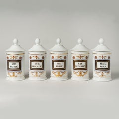 A Set of Large Lidded Paris Porcelain Apothecary Jars