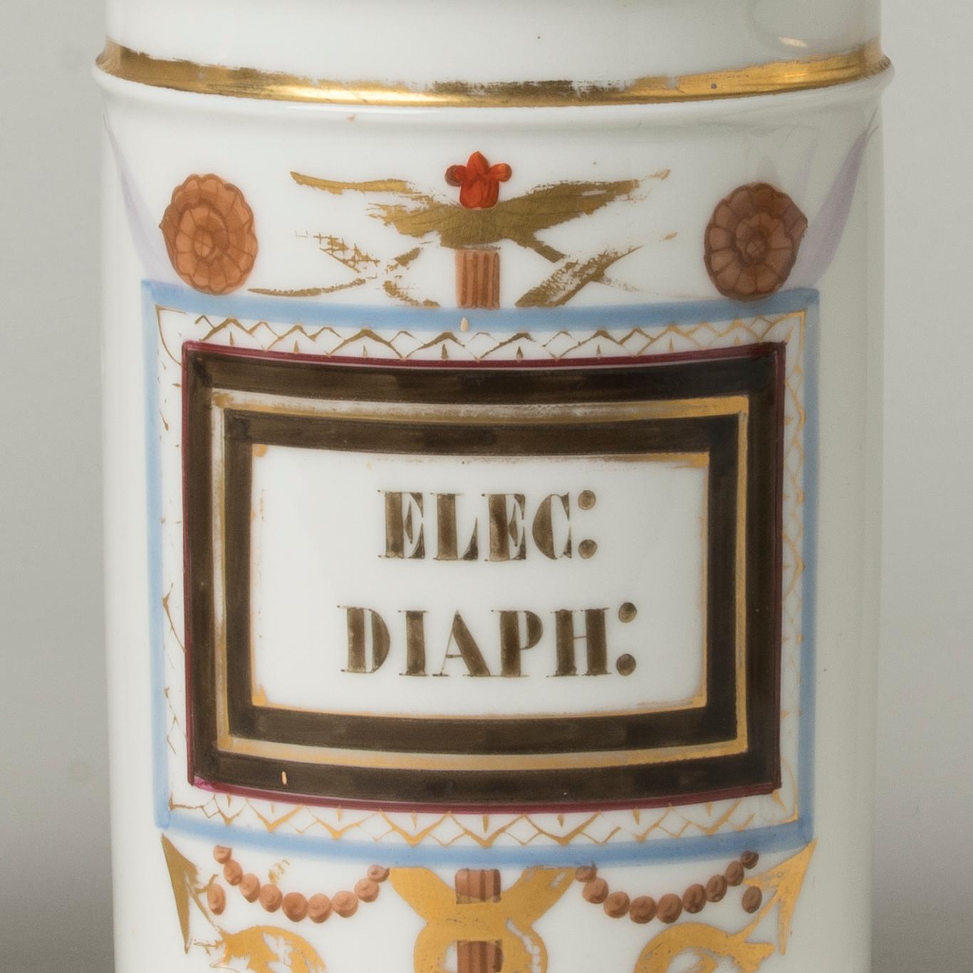 Conjunto de grandes tarros de boticario de porcelana de París con tapa Porcelana en venta
