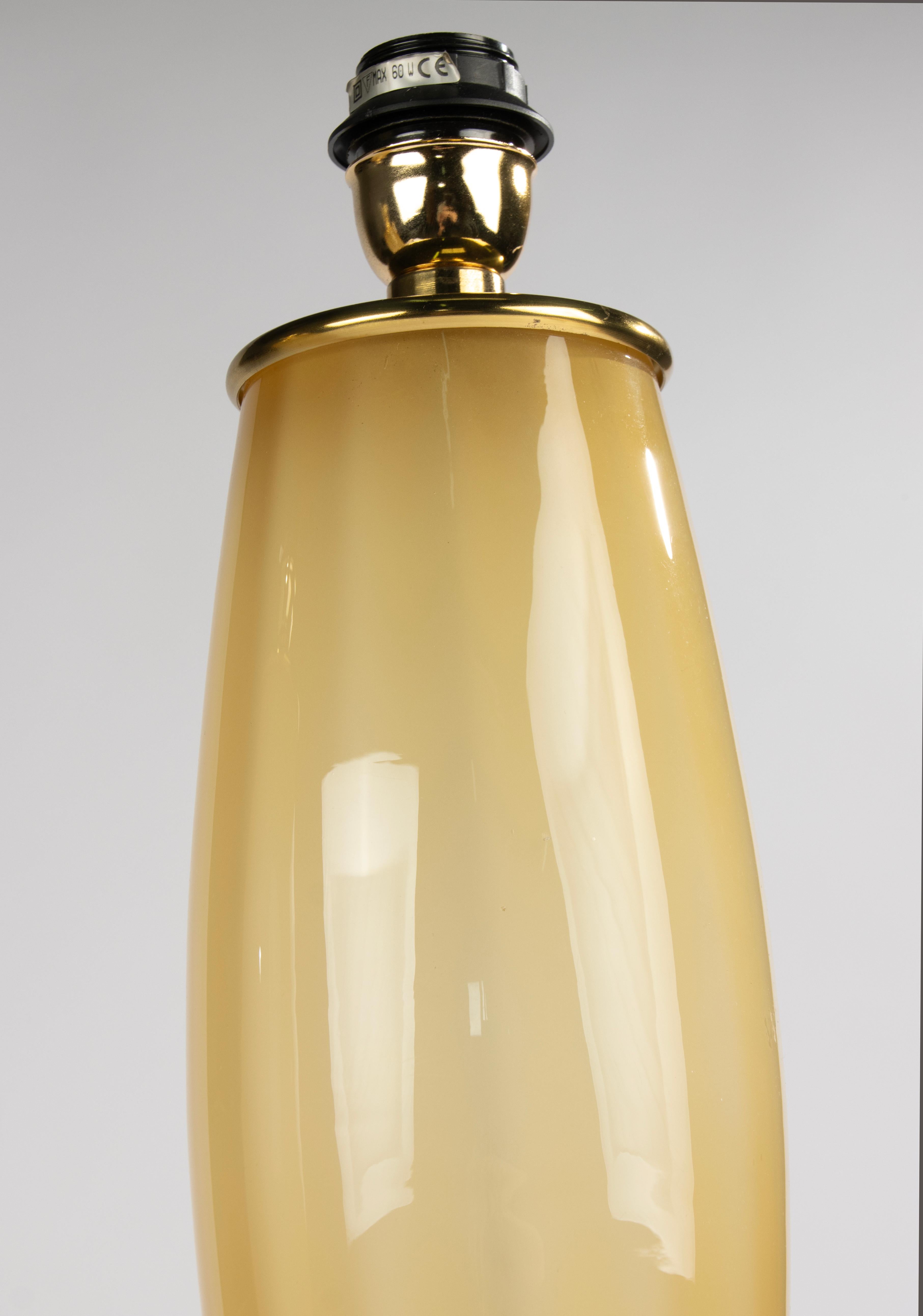 Conjunto de grandes lámparas de sobremesa vintage de Murano - Cristal ámbar en venta 8