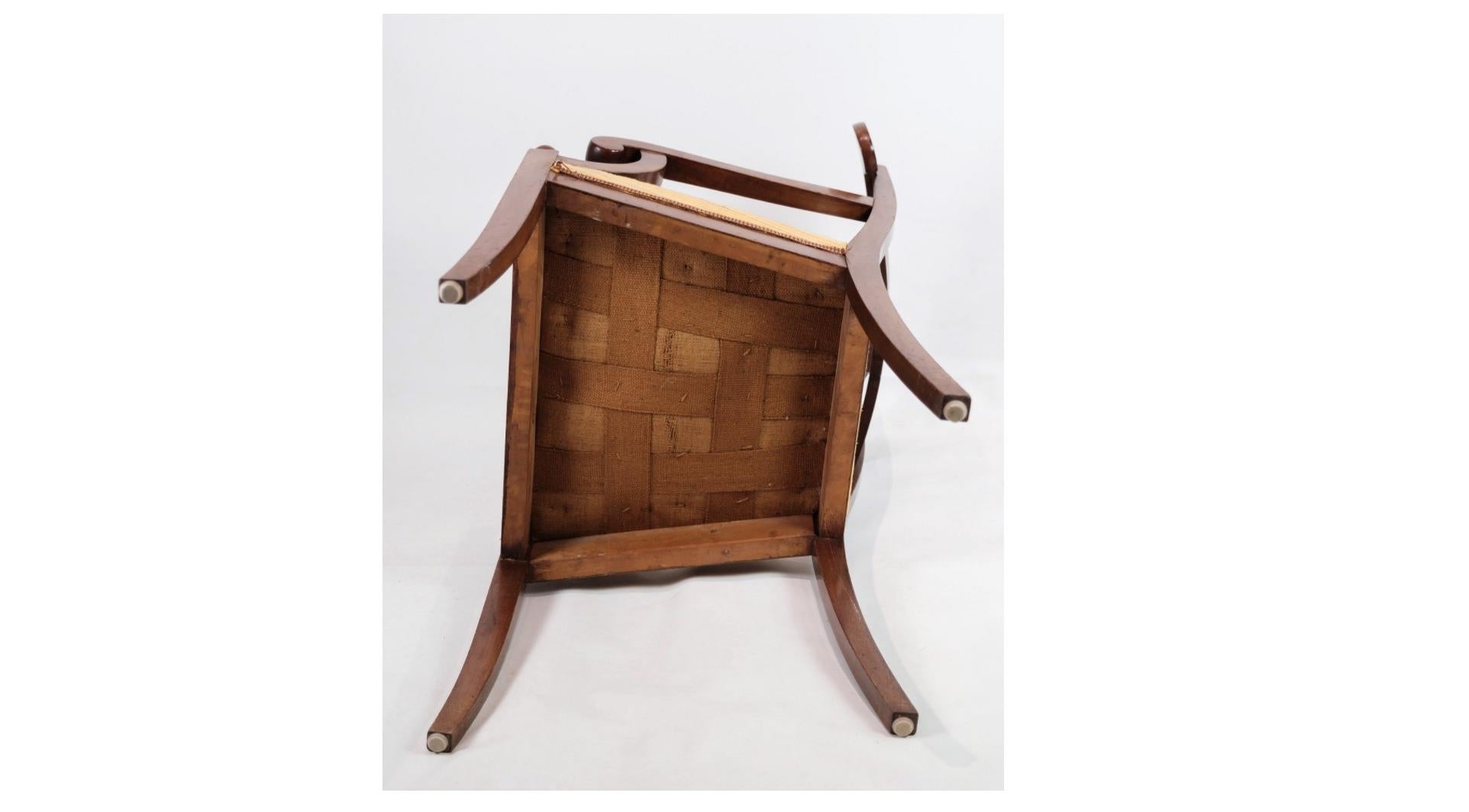 Danois Ensemble de 2 fauteuils en acajou avec tissu clair des années 1860 en vente