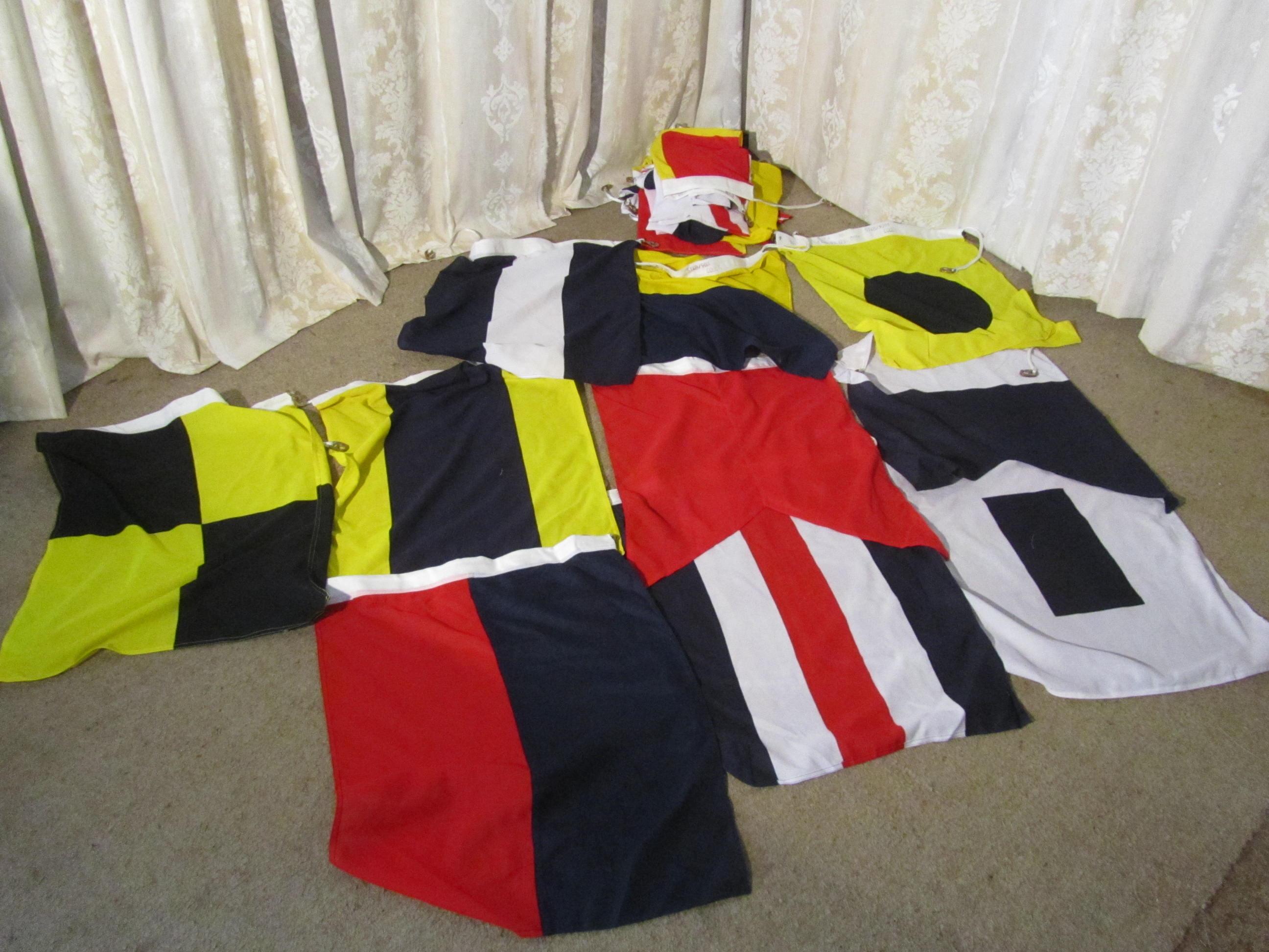 British Colonial Set of Maritime 43 Large Signalling Flags