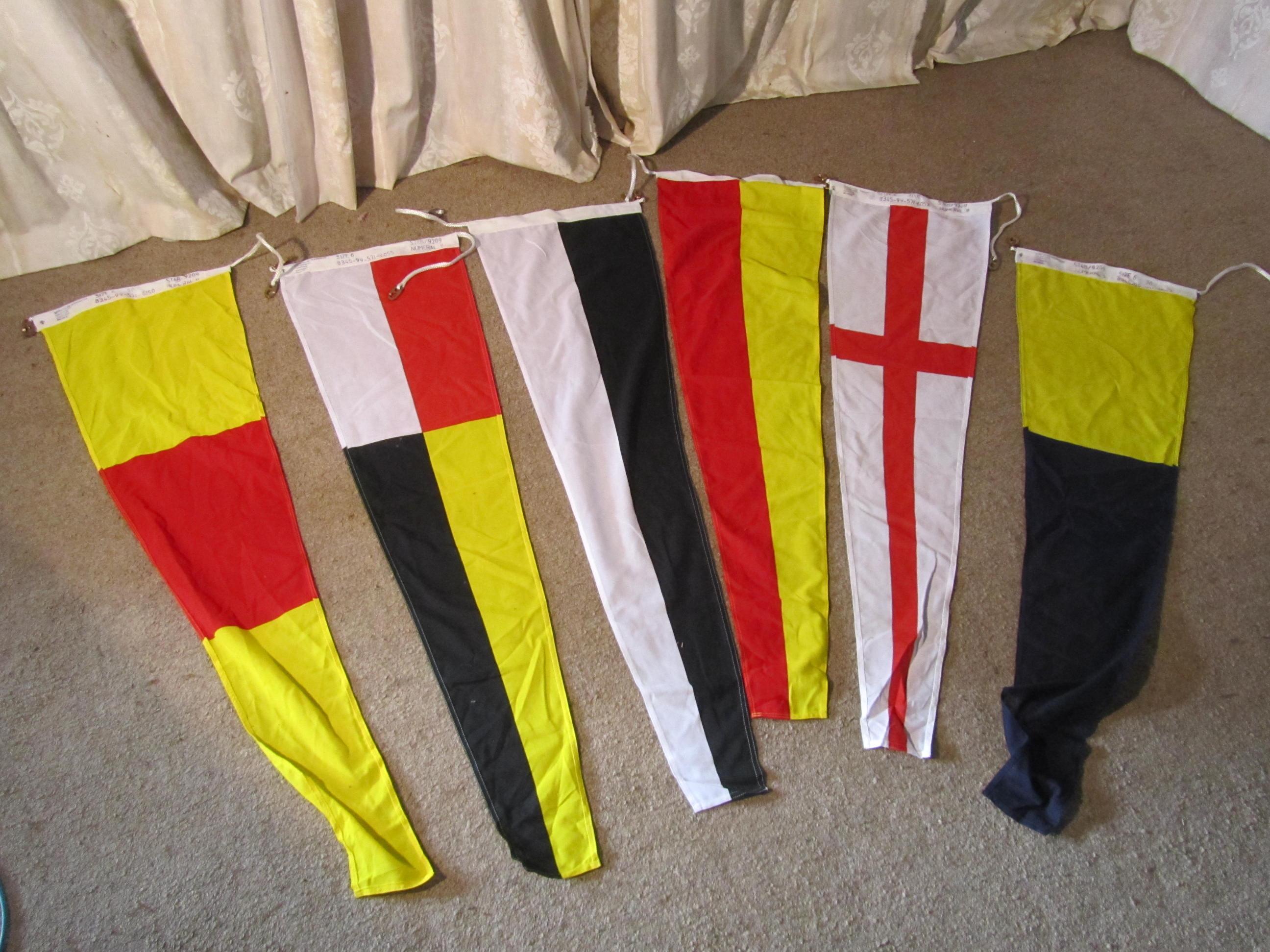 Linen Set of Maritime 43 Large Signalling Flags