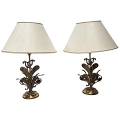 A set of mid century Hollywood regency italian table lamps from 1950's