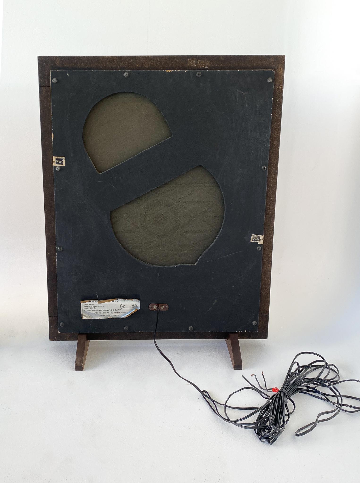 Set of Mid-Century Modern XXL Sound Speaker by Toshiba, 1970s For Sale 2