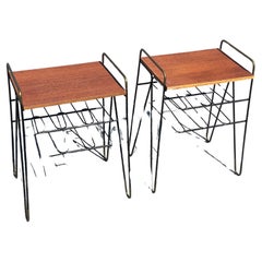 A set of minimalistic Mid Century modern string nightstands from the 1960s