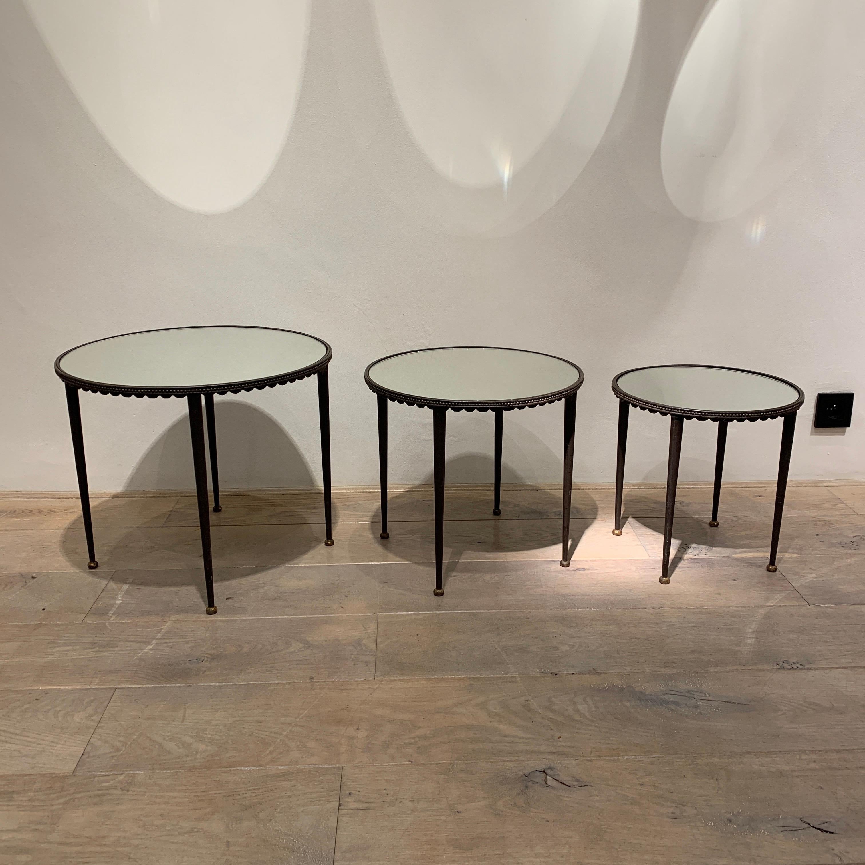 French Set of Nesting Tables Attributed to Maison Jansen, 1960s