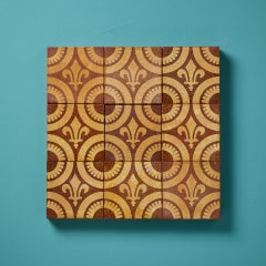 Ein Satz von neun aufgearbeiteten W.Godwin-Kacheln aus Enkaustik