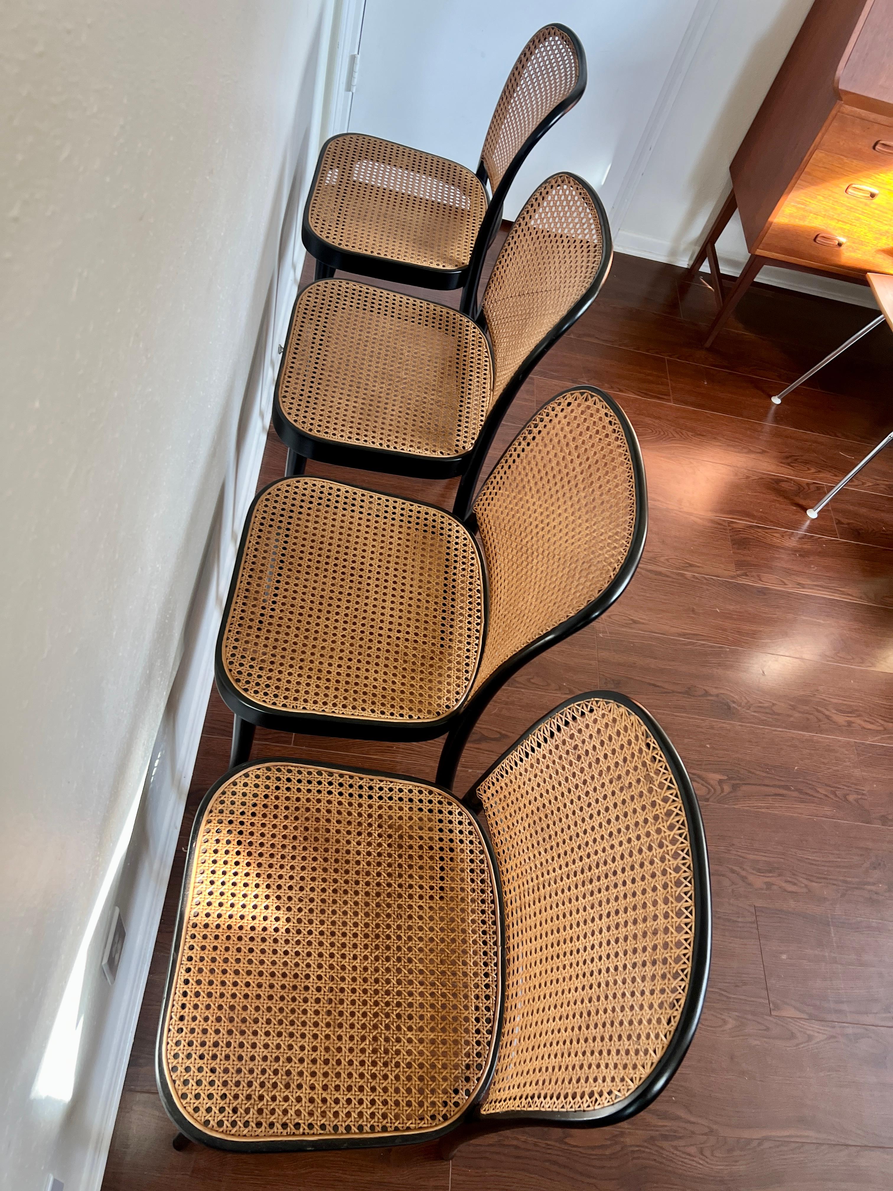 A set of of 4 original chairs by Josef Hoffmann for Thonet, circa 1960s 10