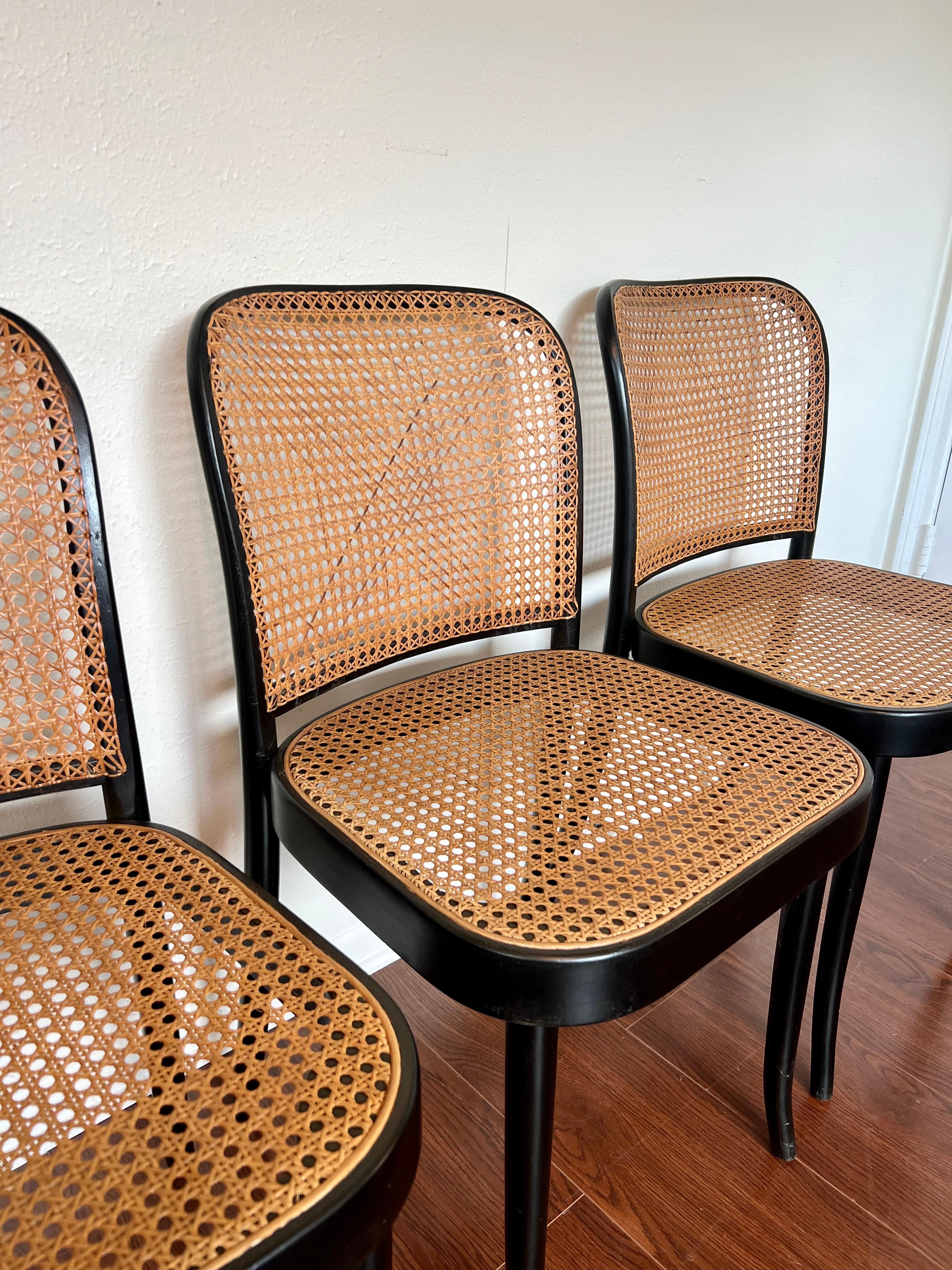 A set of of 4 original chairs by Josef Hoffmann for Thonet, circa 1960s 1