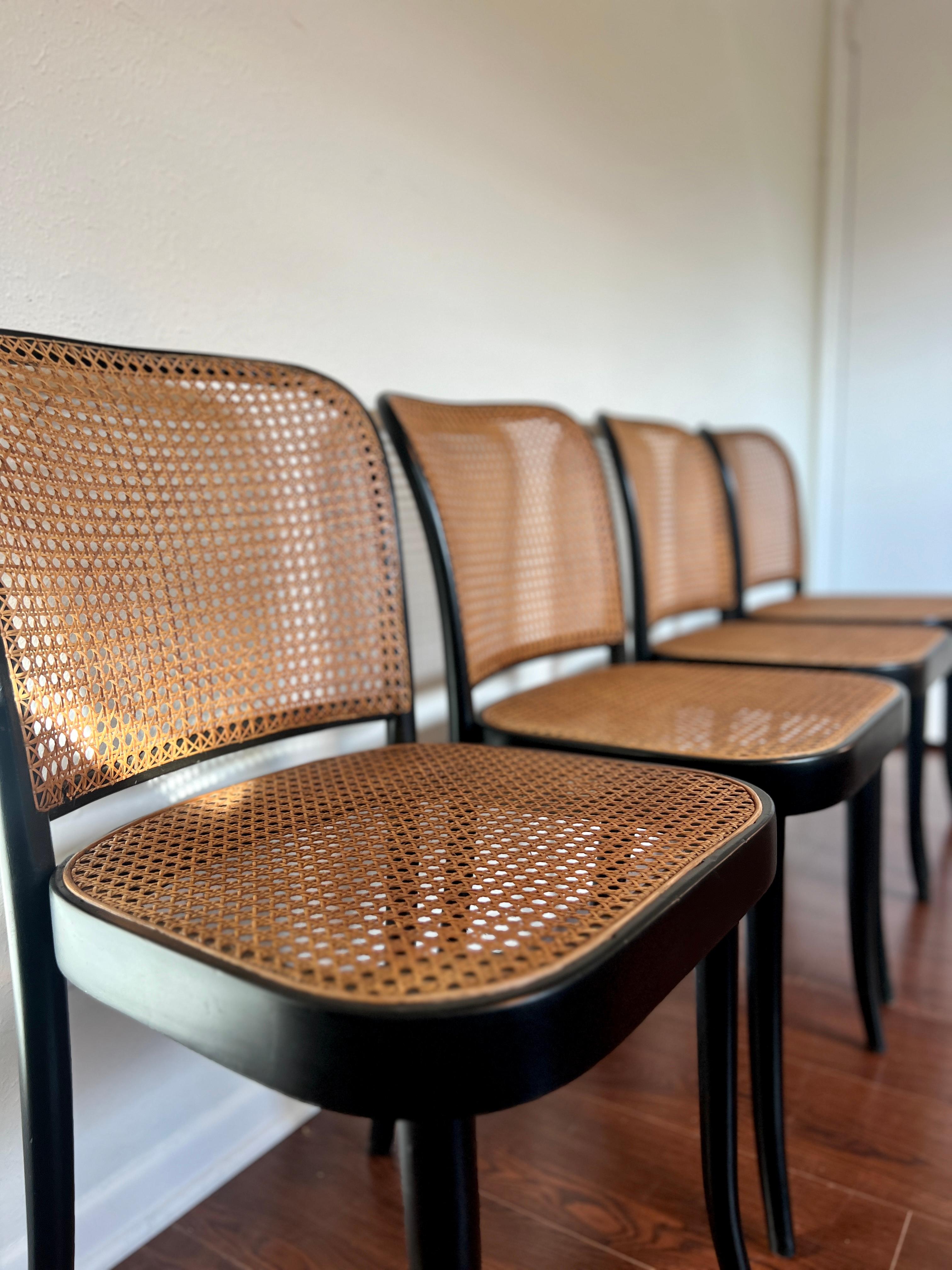 A set of of 4 original chairs by Josef Hoffmann for Thonet, circa 1960s 2