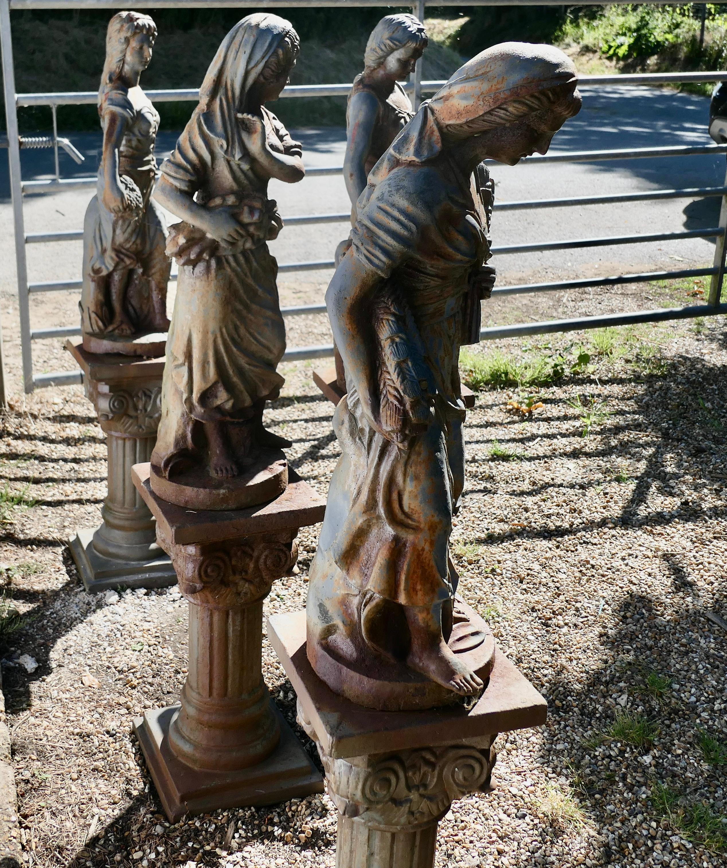 A Set of Old Weathered Classical Statues of the 4 Seasons 4