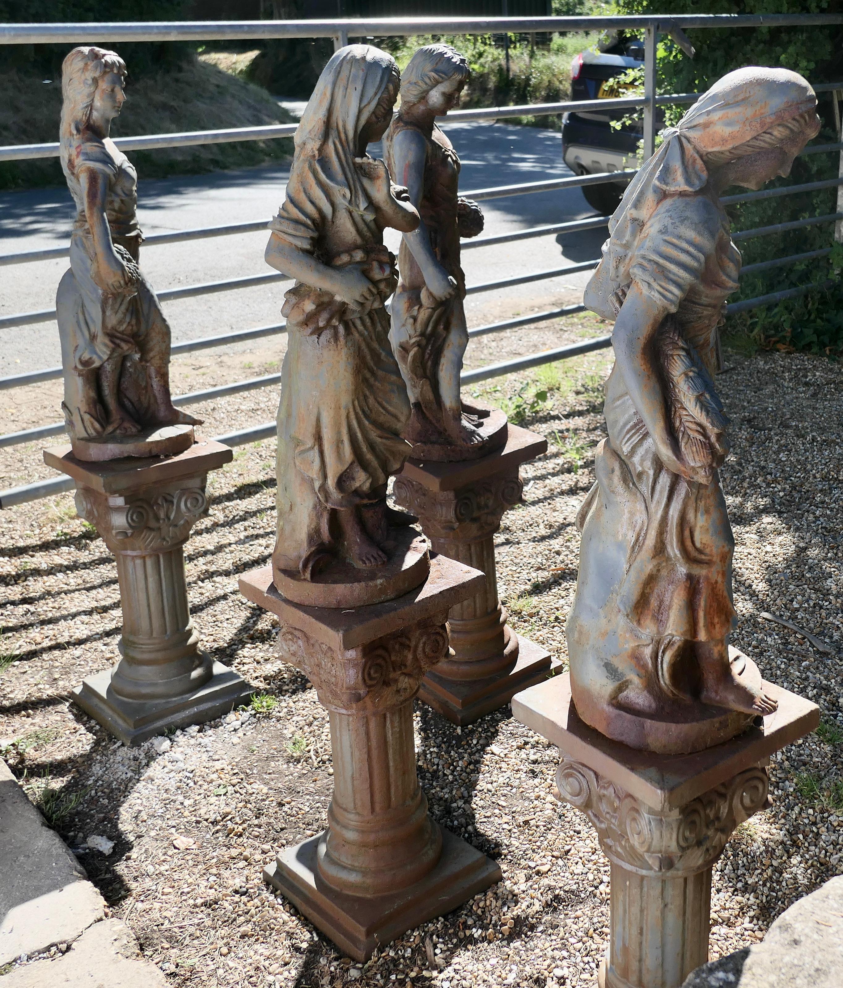 A Set of Old Weathered Classical Statues of the 4 Seasons 5
