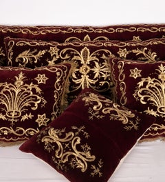 Set of Ottoman Turkish Sarma Velvet Pillow Cases, 19th Century