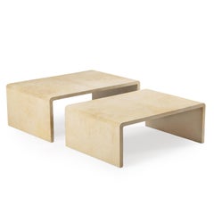 A set of Pergamino Covered Double Coffee Tables.