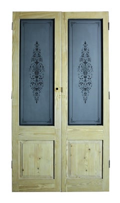 Set of Pine Glazed Double Doors