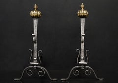 Set of Polished Andirons