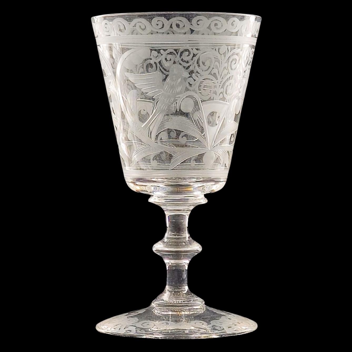 Tedesco Un set di bicchieri da porto, incisi e incidibili, Lobmeyr C1880 in vendita