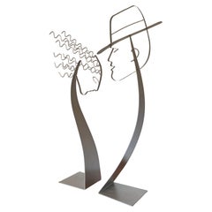Un ensemble de sculptures postmodernes de Curtis Jere. Très rare d'avoir l'ensemble. Signé