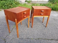A set of rare Beautiful Danish Nightstands in teak from The 1960’s