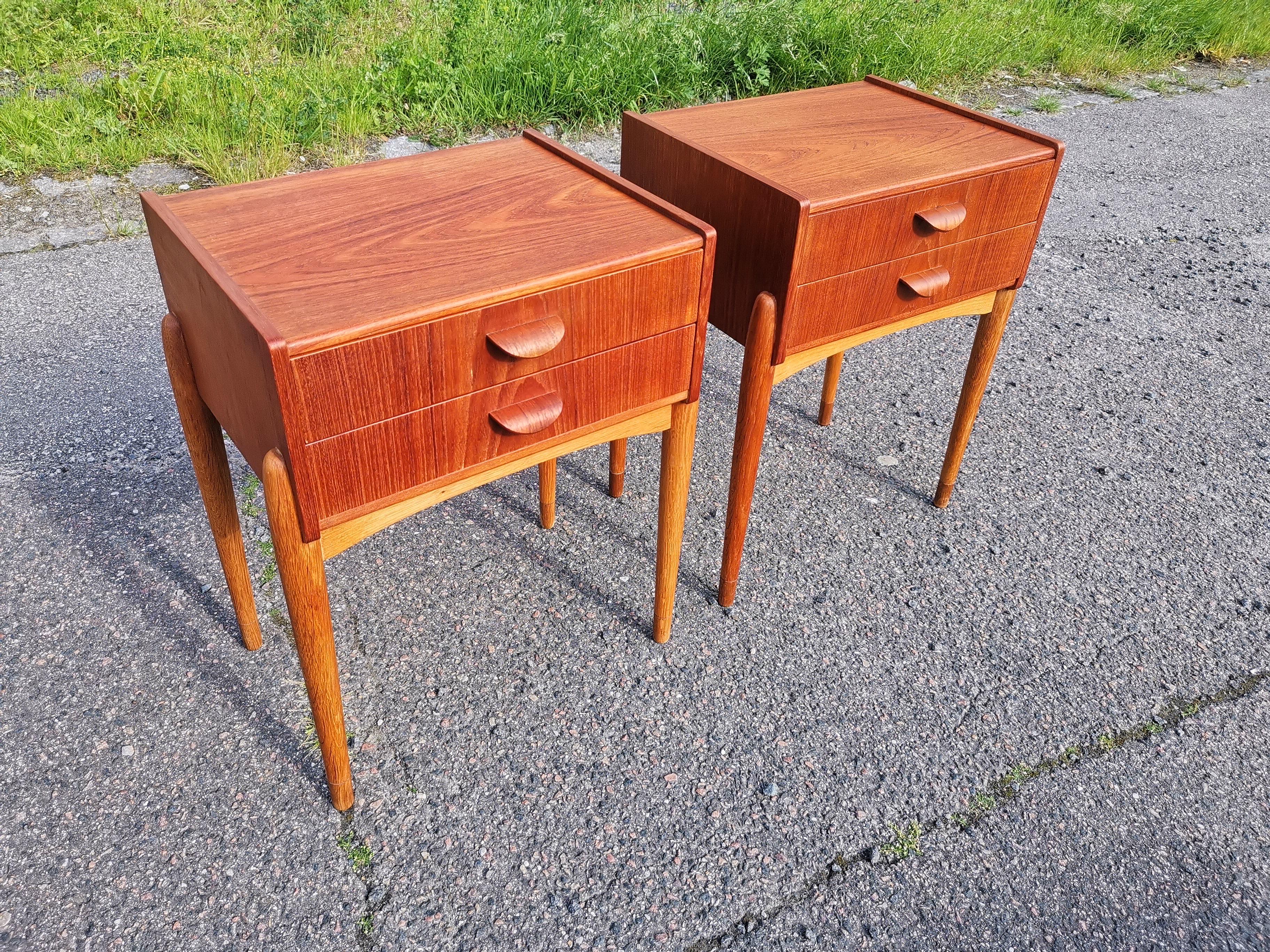 Mid-20th Century A set of rare Beautiful Danish Nightstands in teak from The 1960’s