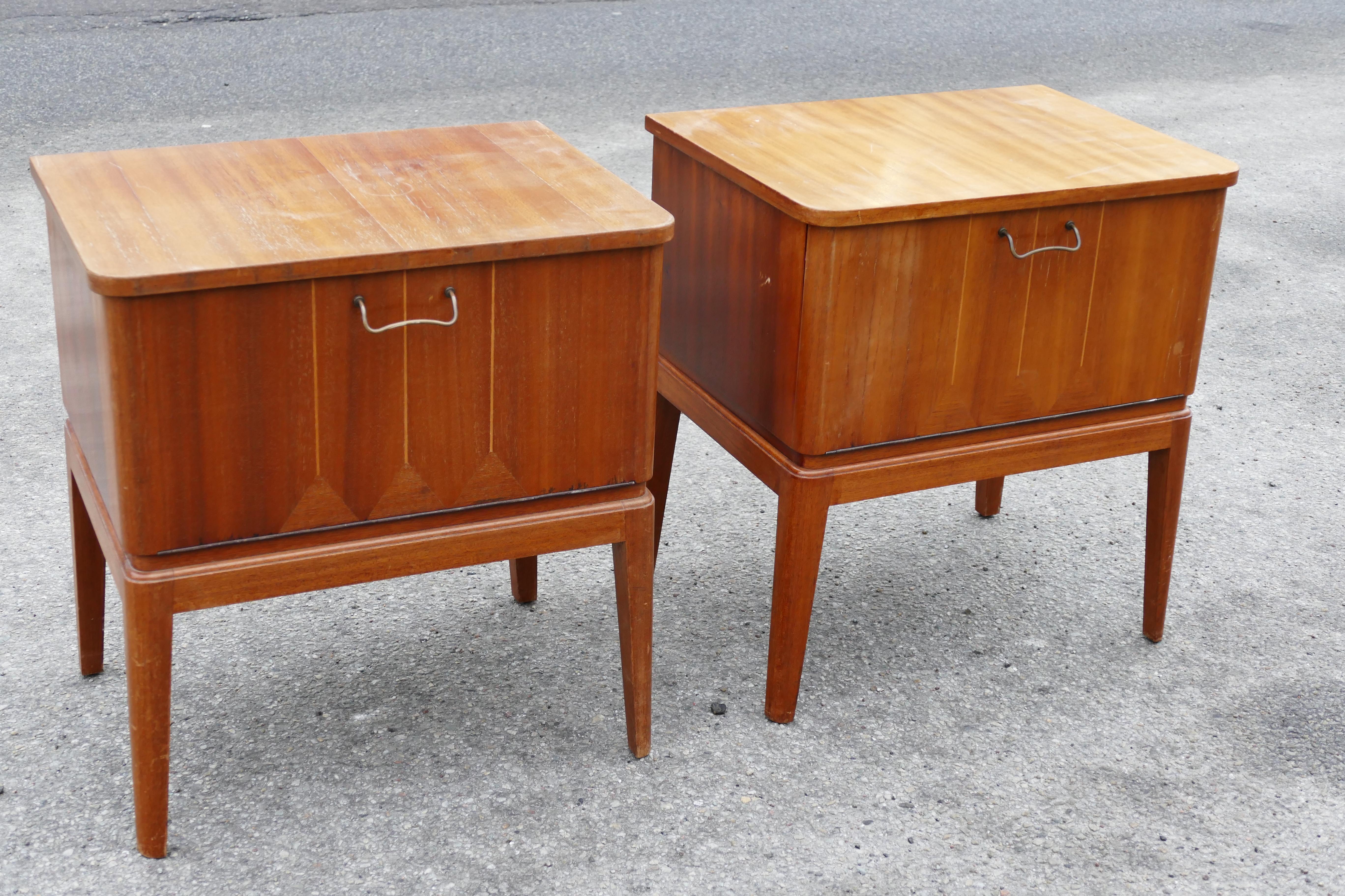 Set of Rare Danish Nightstands from 1930s In Good Condition For Sale In Copenhagen, DK