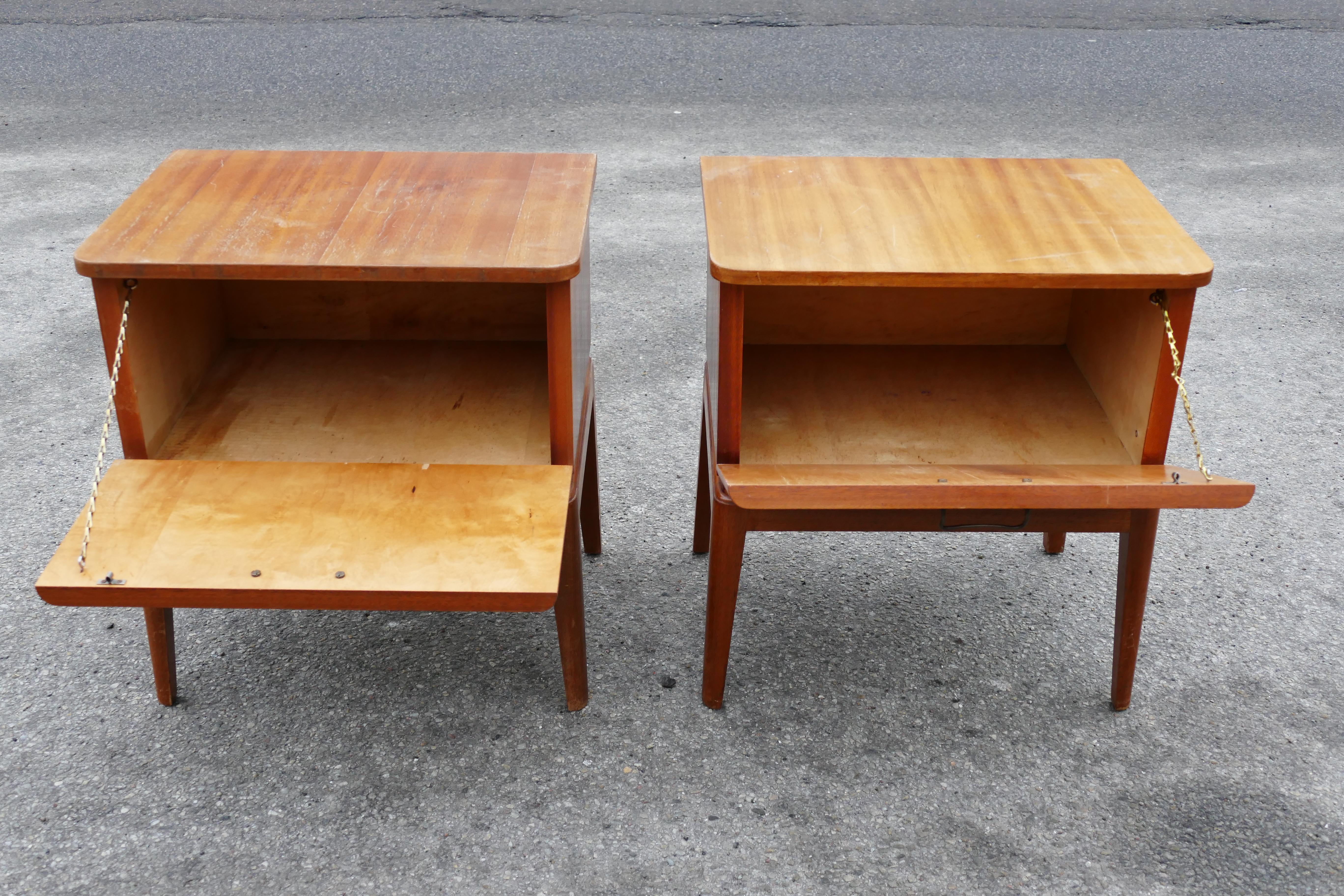 Beech Set of Rare Danish Nightstands from 1930s For Sale