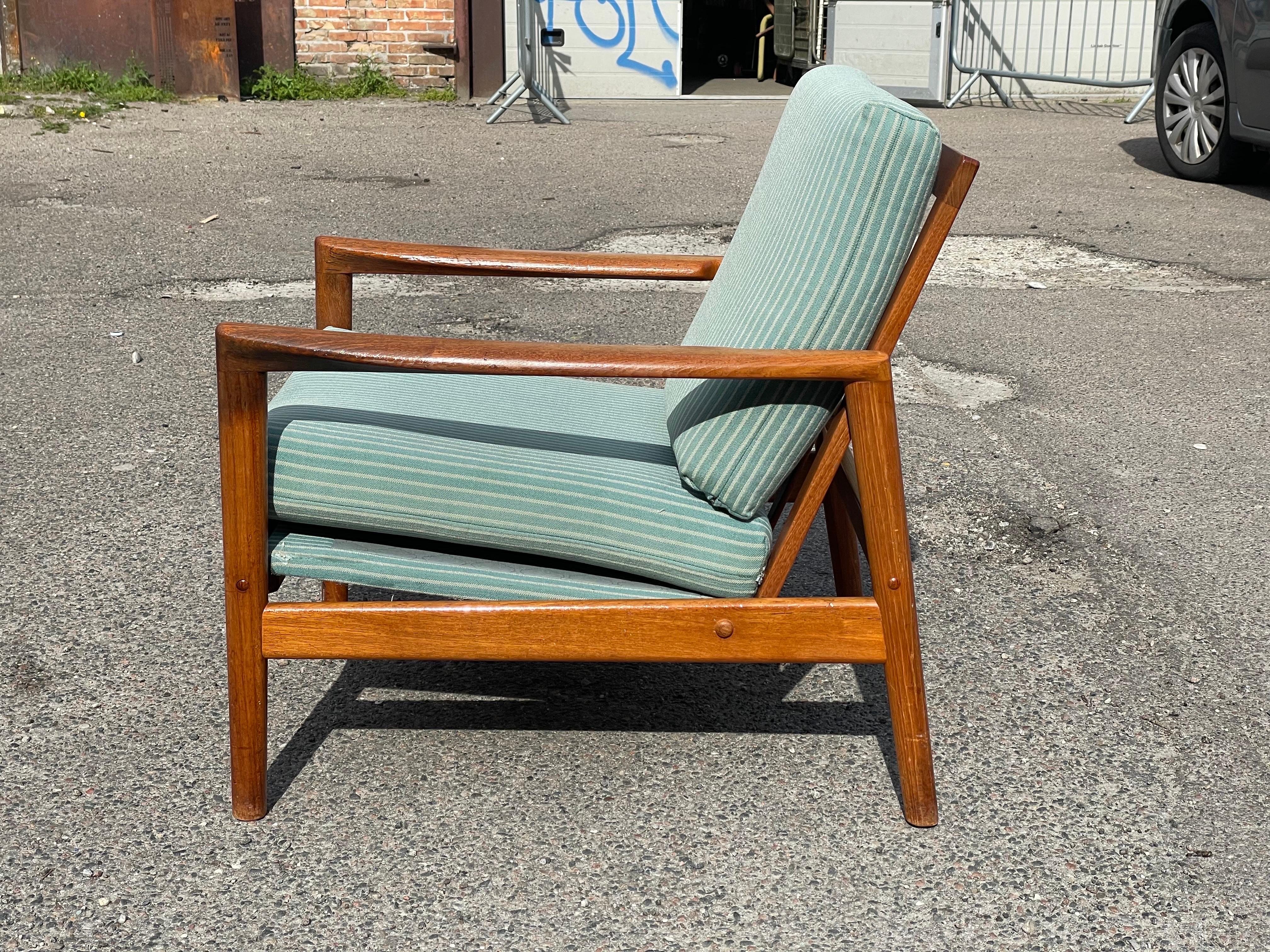 Set of Rare Seen Hans Olsen Teak Chairs by Juul Kristensen from the 1960s For Sale 1