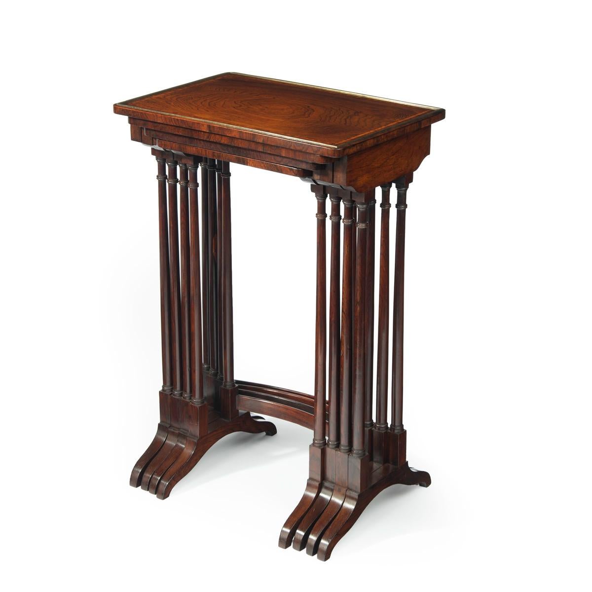 English A set of Regency rosewood Quartetto tables, attributed to Gillows For Sale